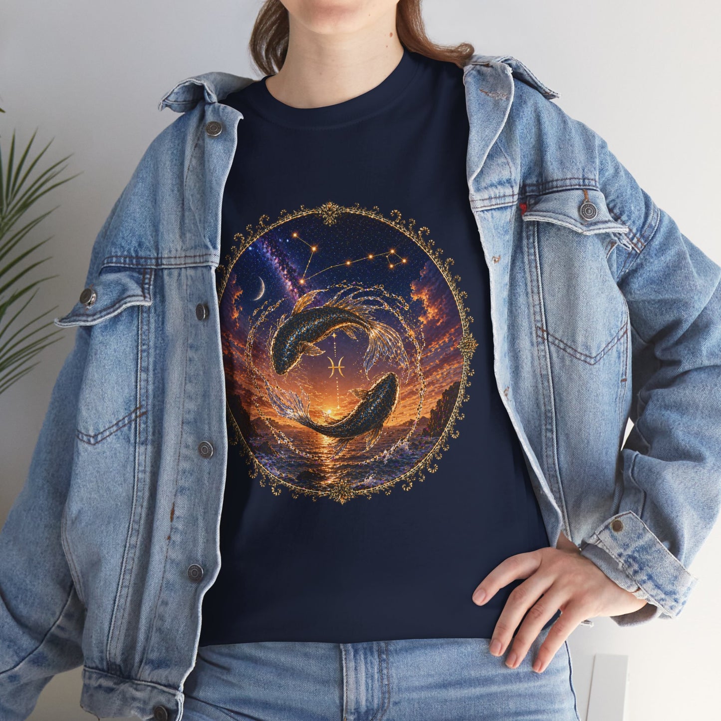 Pisces Zodiac T-Shirt – Dreamy Fish Cosmic Design | Spiritual & Aesthetic Astrology Tee