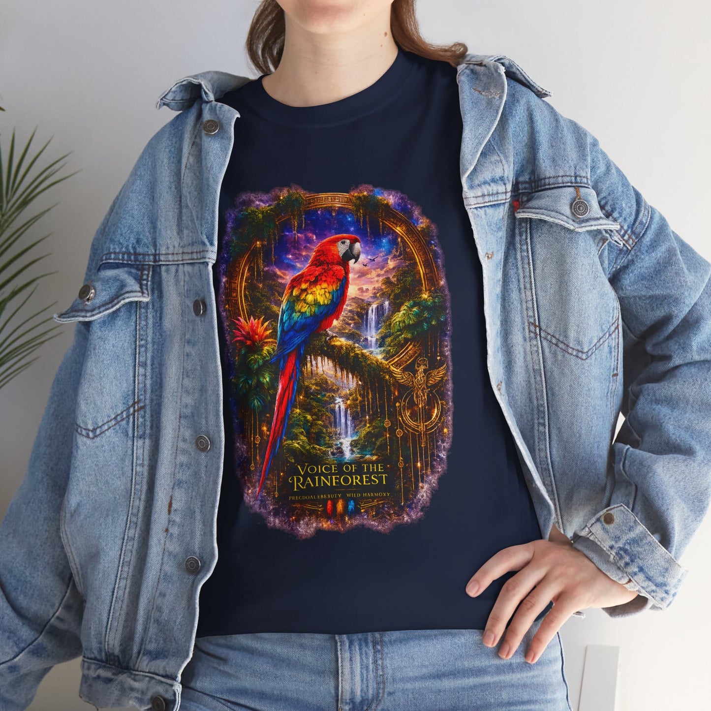 Scarlet Macaw T-Shirt – Tropical Rainforest Cosmic Design | Exotic Bird Wildlife Tee