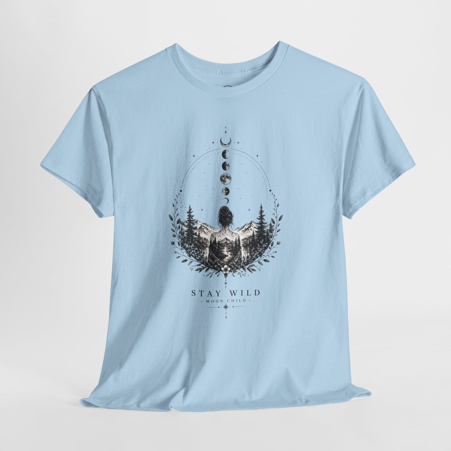Minimalist Mystic Nature T-Shirt – Abstract Ink Art Design | Calm Aesthetic Tee