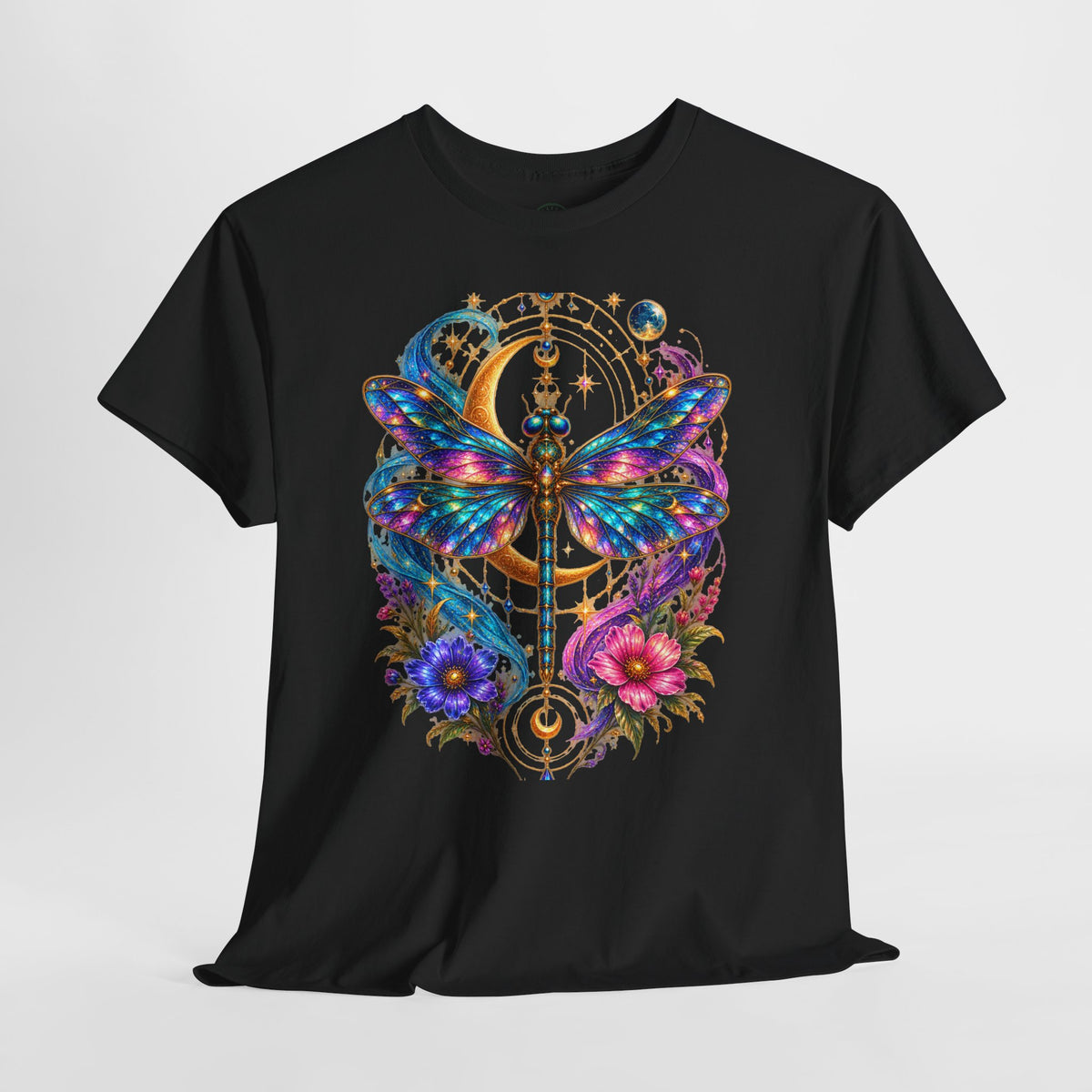 Celestial Dragonfly T-Shirt – Moon & Wildflower Nature Tee