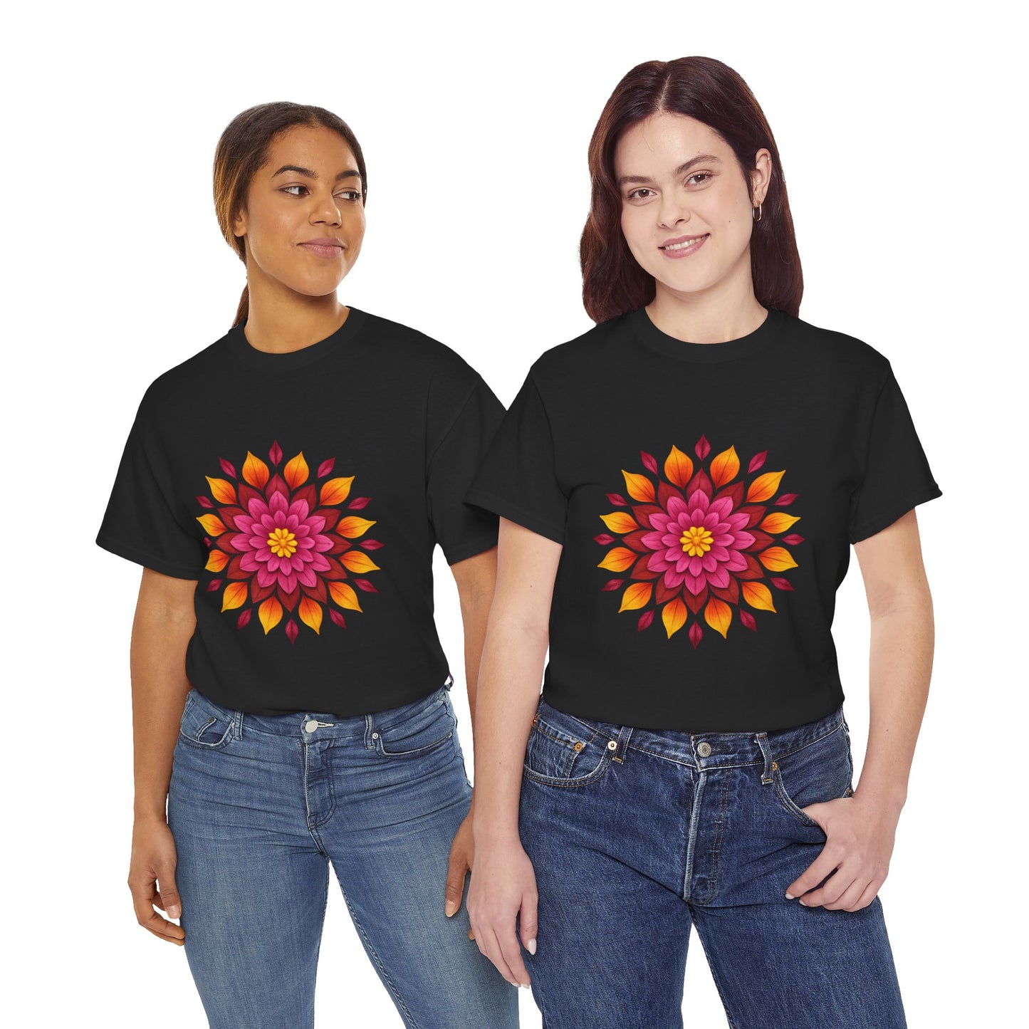Floral Mandala T- Shirt -Boho Flower Aesthetic Tee