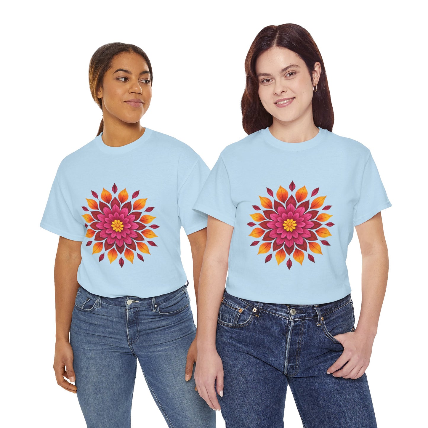 Floral Mandala T- Shirt -Boho Flower Aesthetic Tee