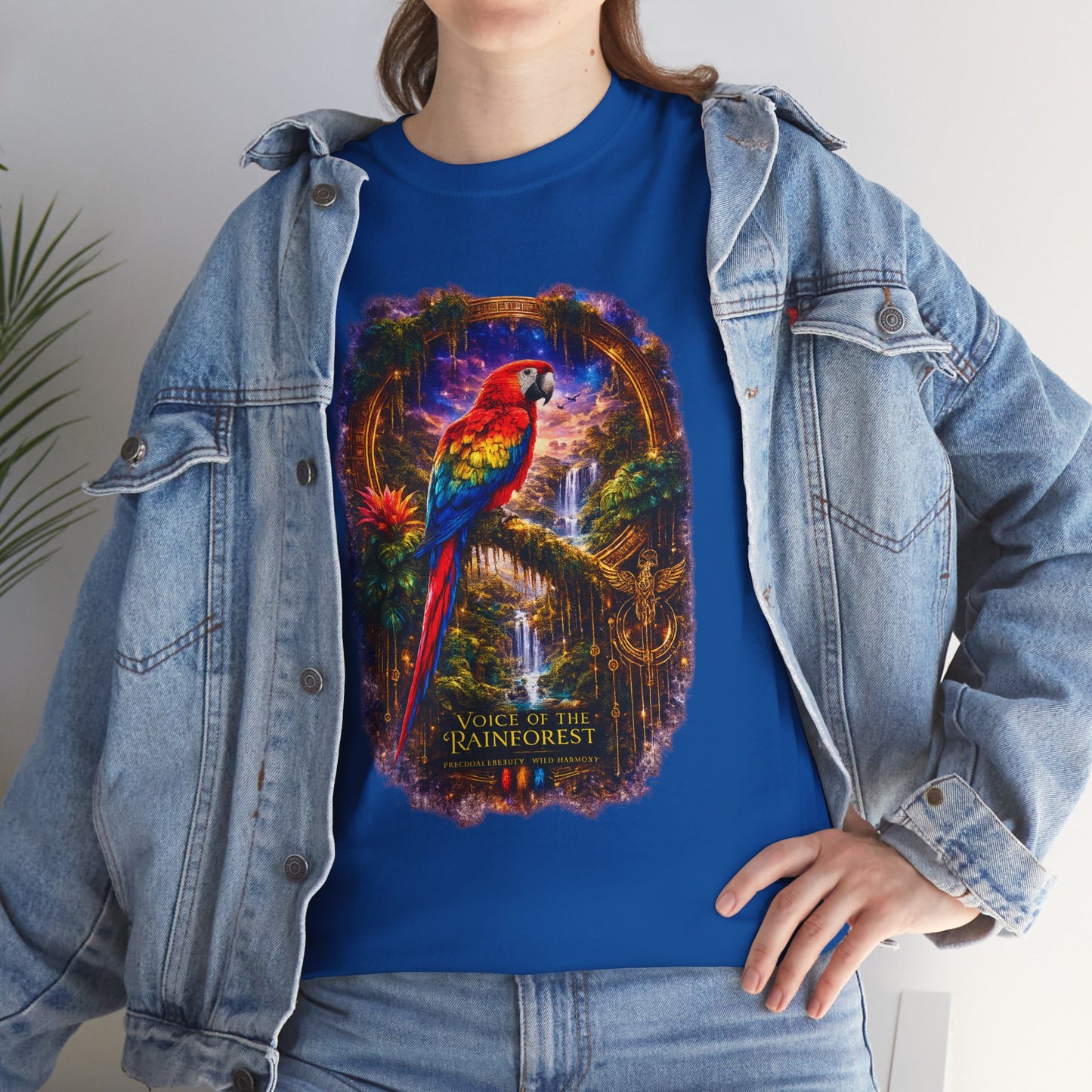 Scarlet Macaw T-Shirt – Tropical Rainforest Cosmic Design | Exotic Bird Wildlife Tee