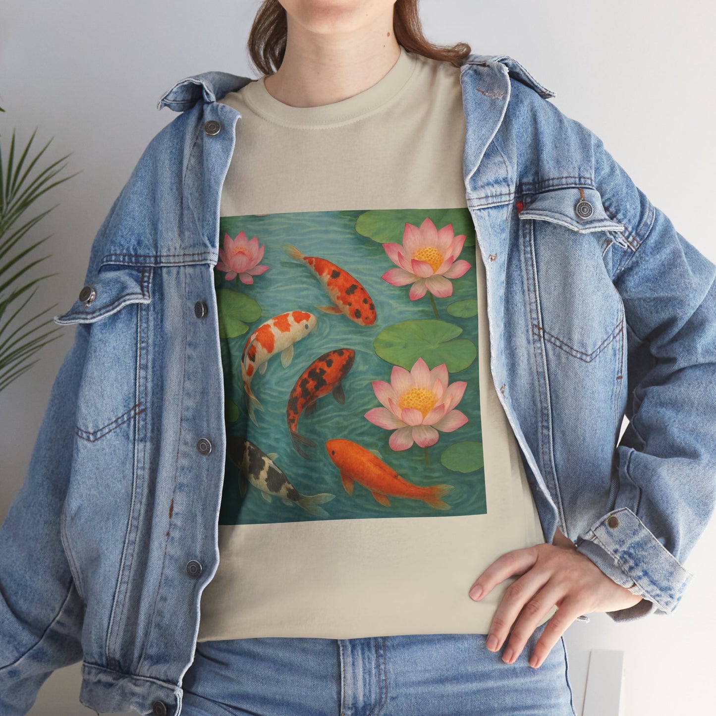 Koi Fish Lotus Pond T-Shirt – Zen Nature Aesthetic Tee