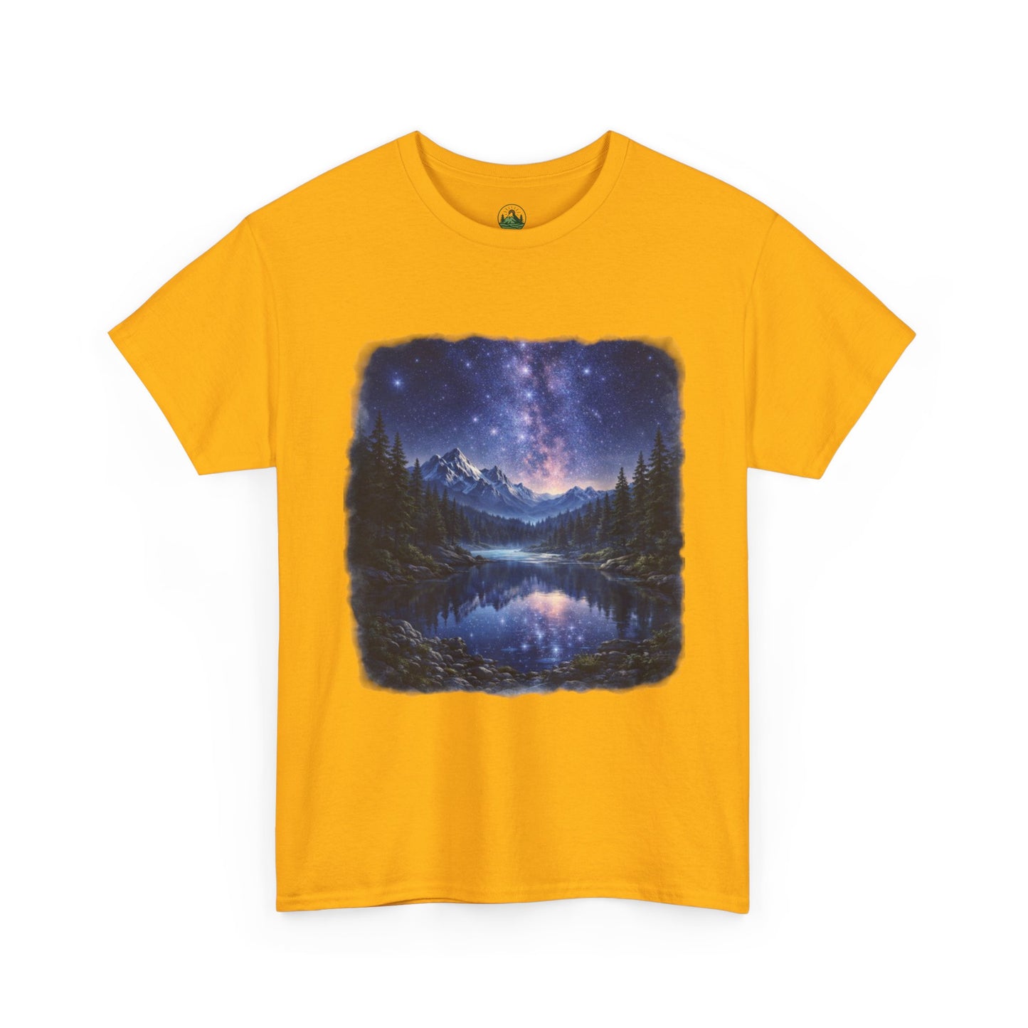Midnight Reflection Nature T-Shirt – Moonlit Lake & Forest Design