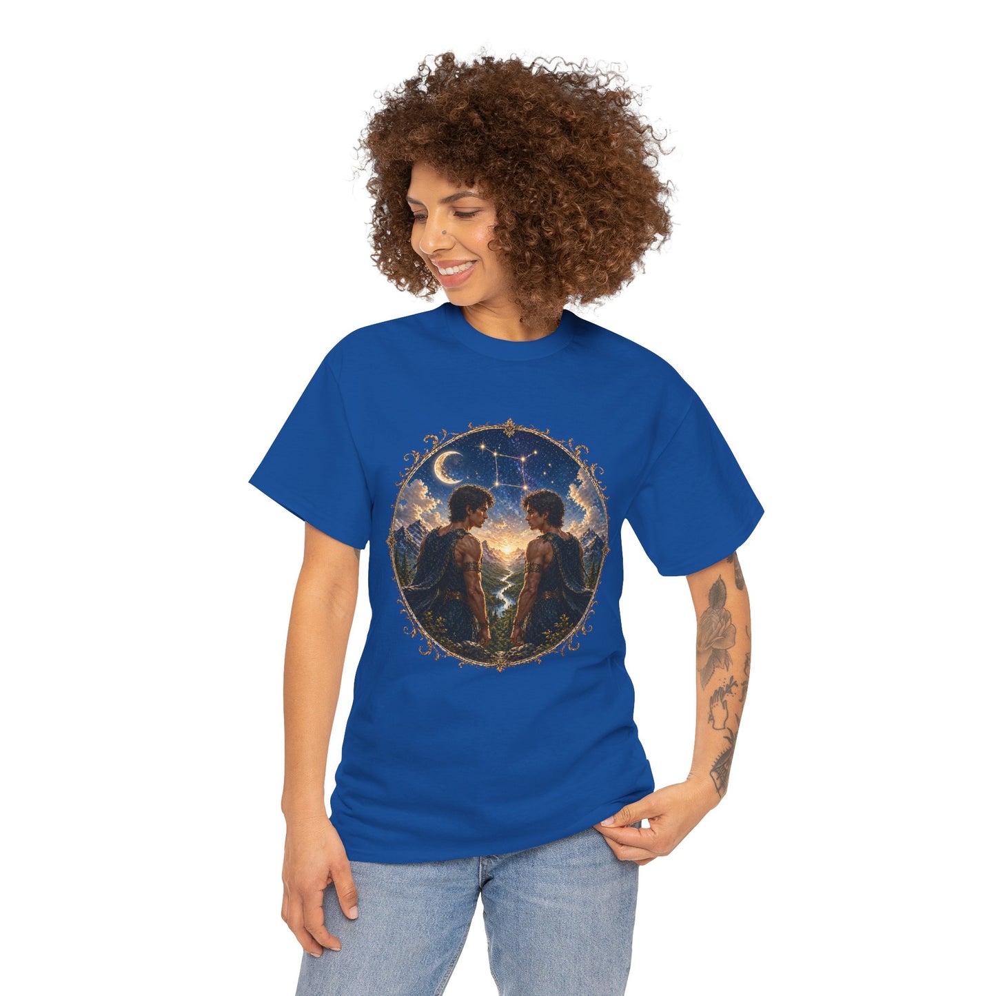 Gemini Zodiac T-Shirt – Dual Energy Twins Design | Astrology & Cosmic Nature Tee