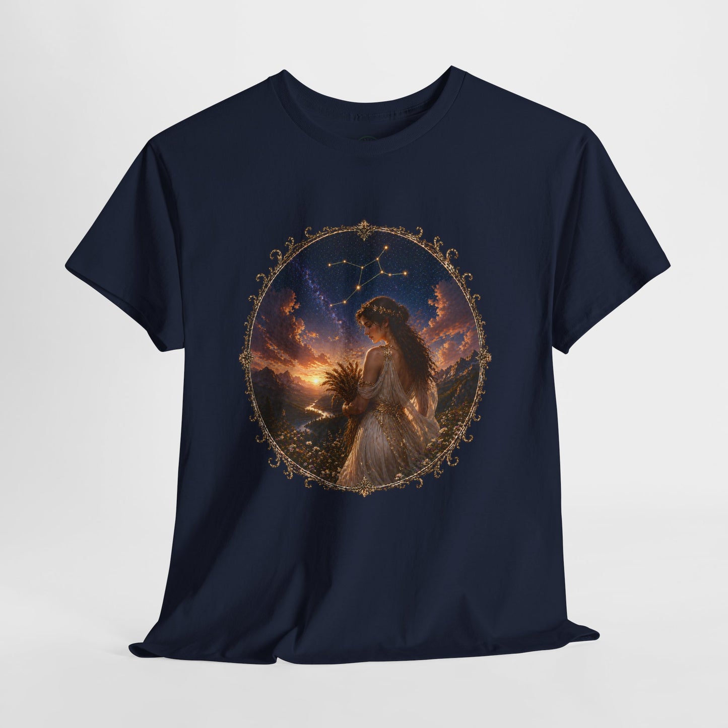 Virgo Zodiac T-Shirt – Minimalist Maiden Design | Elegant Astrology & Nature Tee