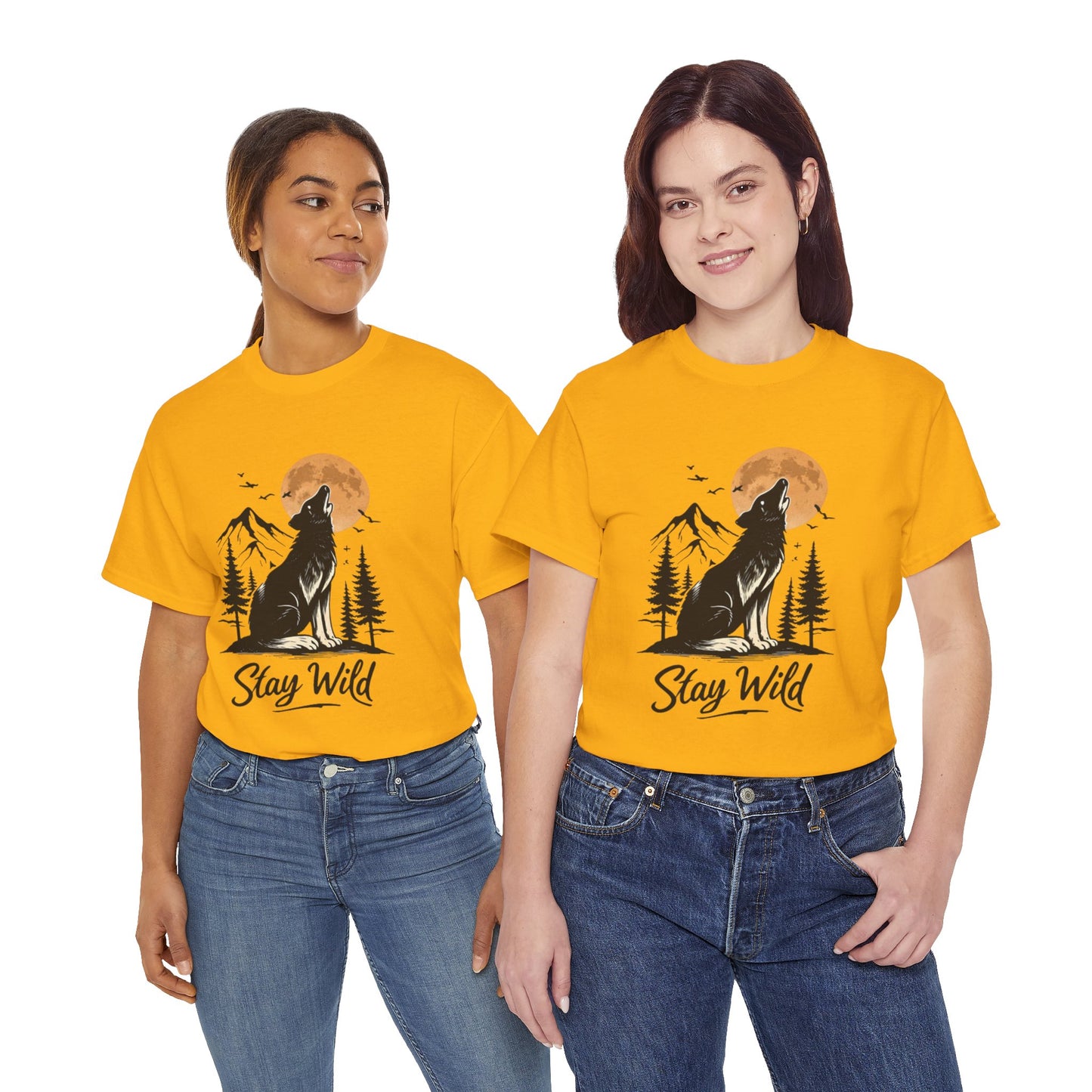 Howling Wolf Stay Wild Shirt – Aesthetic Nature Tee for Outdoor Lovers & Adventure Souls