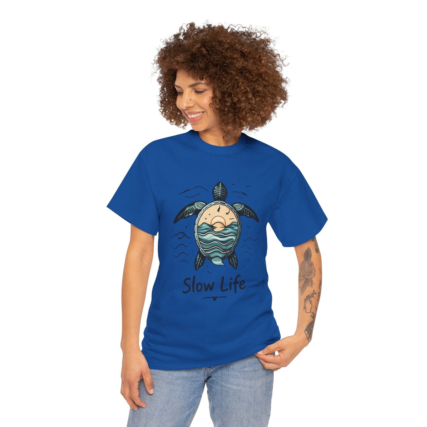 Slow Life Turtle Shirt – Aesthetic Ocean Tee for Relaxed Souls & Beach Lovers