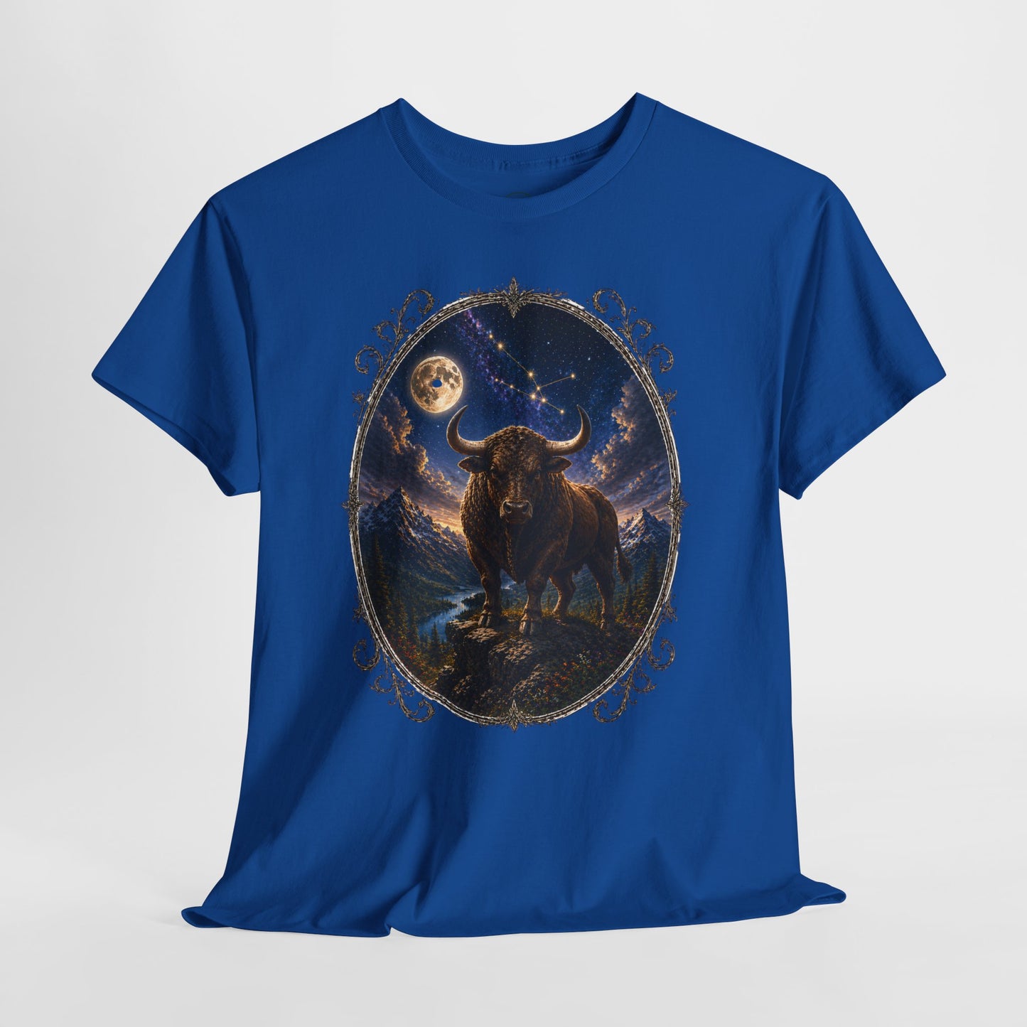 Taurus Zodiac T-Shirt – Mystic Bull Night Design | Nature & Astrology Tee