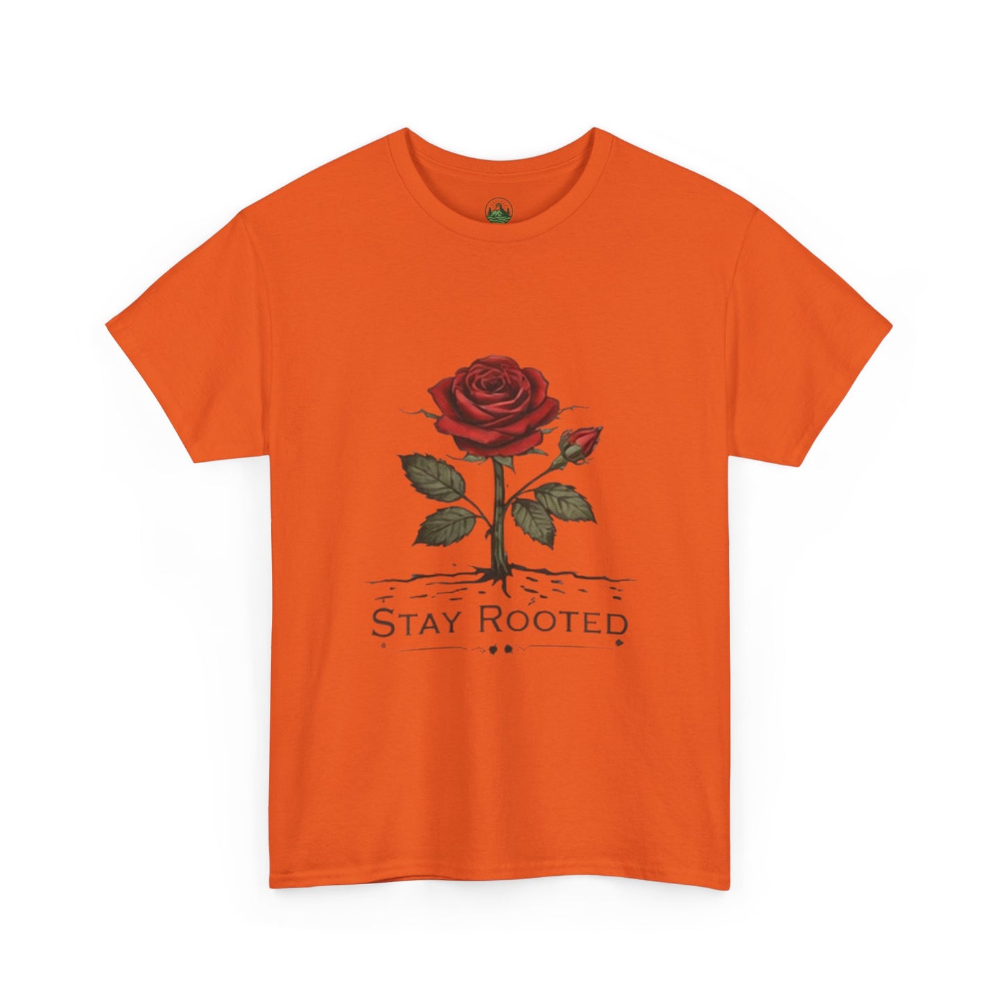 Stay Rooted Rose T-Shirt – Minimalist Nature Graphic Tee, Unisex Botanical Shirt, Nature Lover Gift