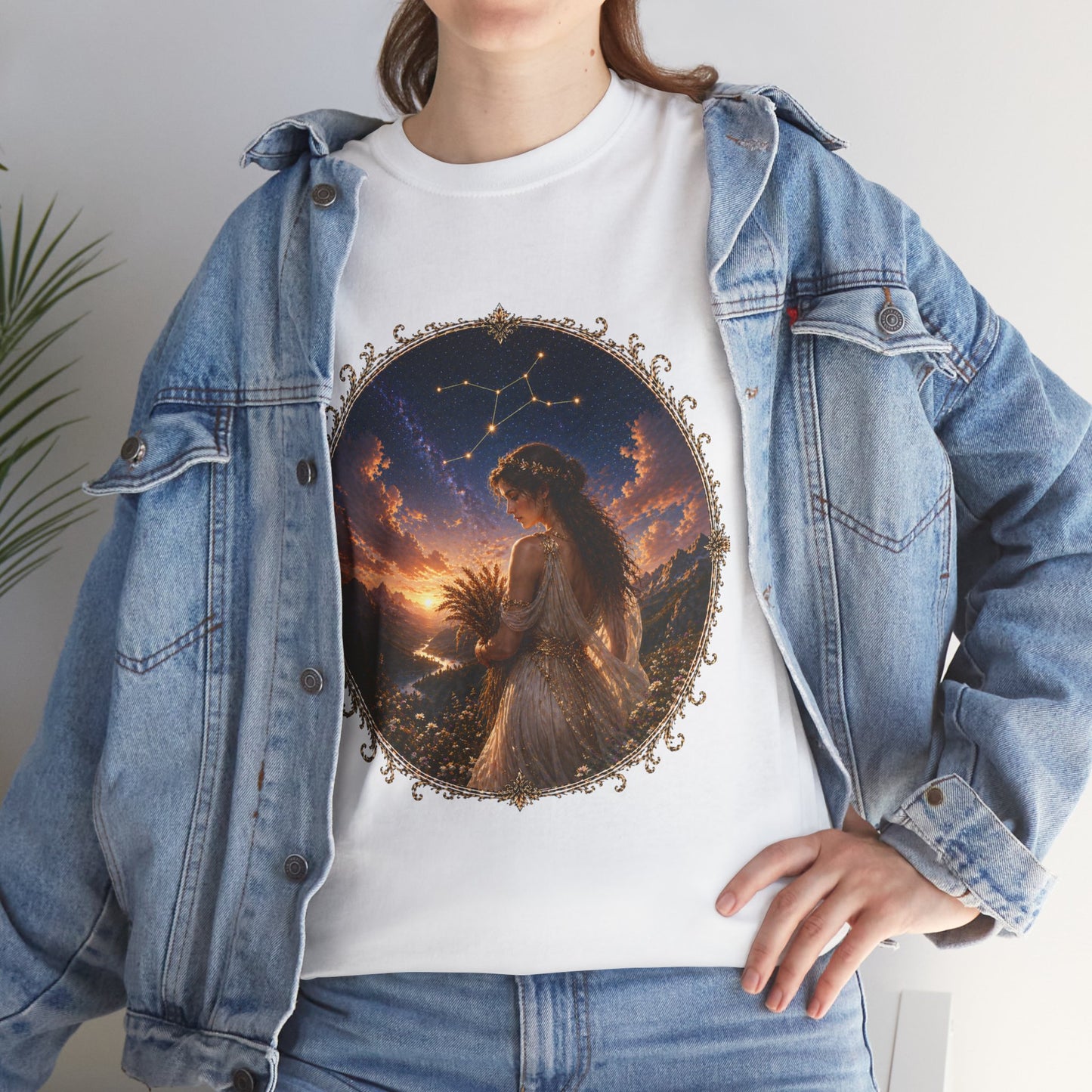 Virgo Zodiac T-Shirt – Minimalist Maiden Design | Elegant Astrology & Nature Tee