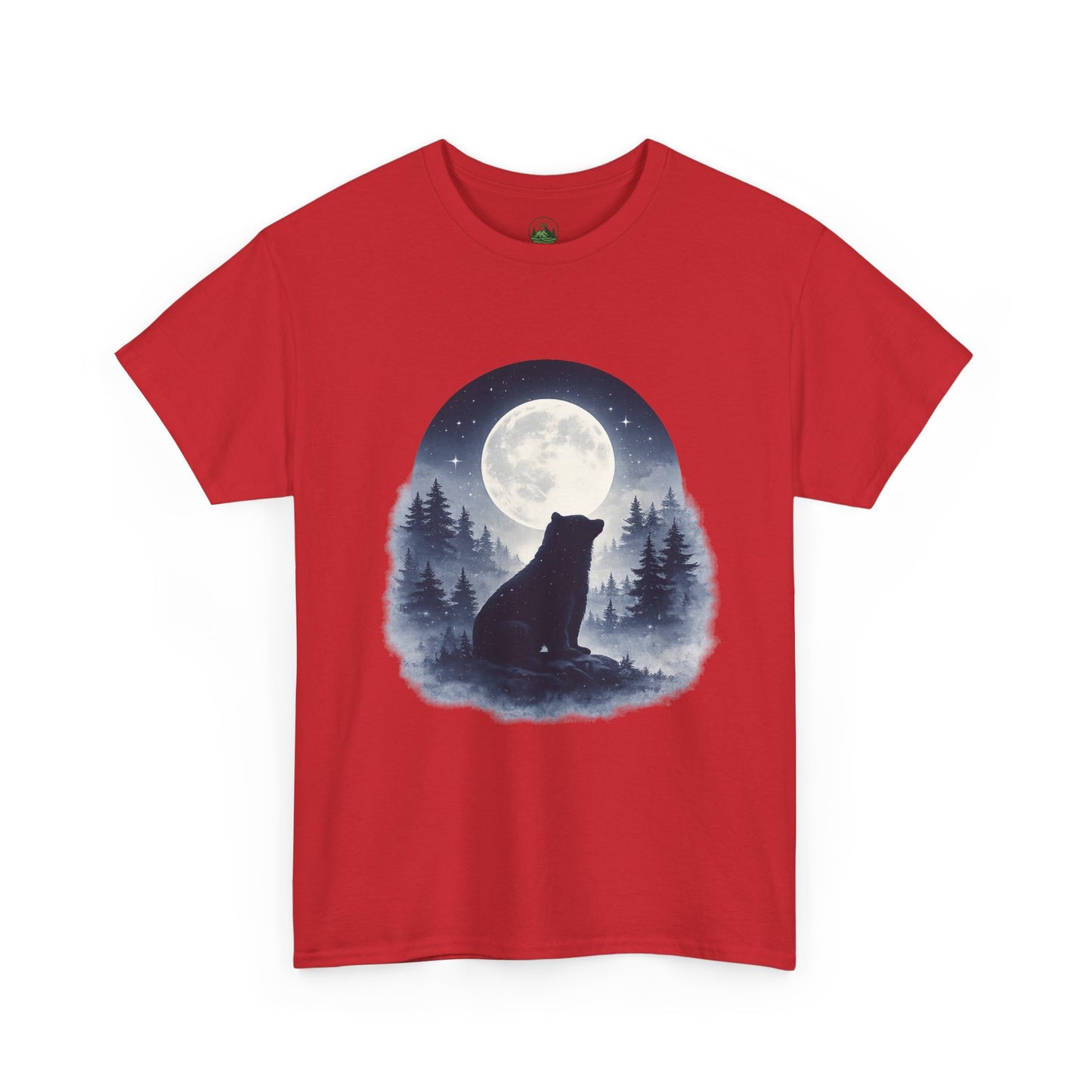 Mystic Bear Silhouette T-Shirt – Minimalist Nature Graphic Tee, Forest Spirit Design, Wildlife Lover Shirt