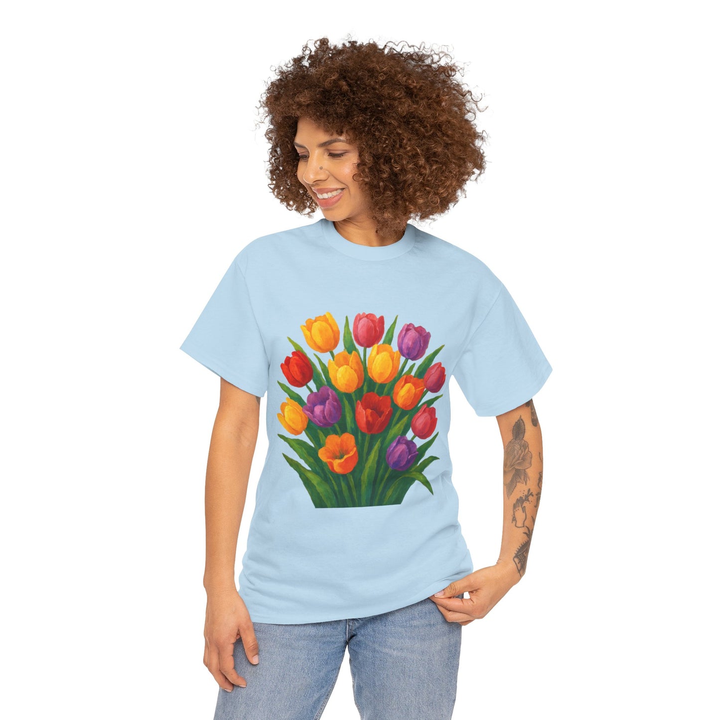 Spring Tulip Flower T- SHIRT - Vibrant Floral Aesthetic Tee