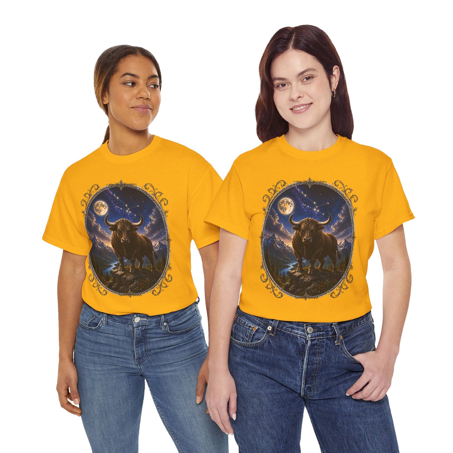 Taurus Zodiac T-Shirt – Mystic Bull Night Design | Nature & Astrology Tee