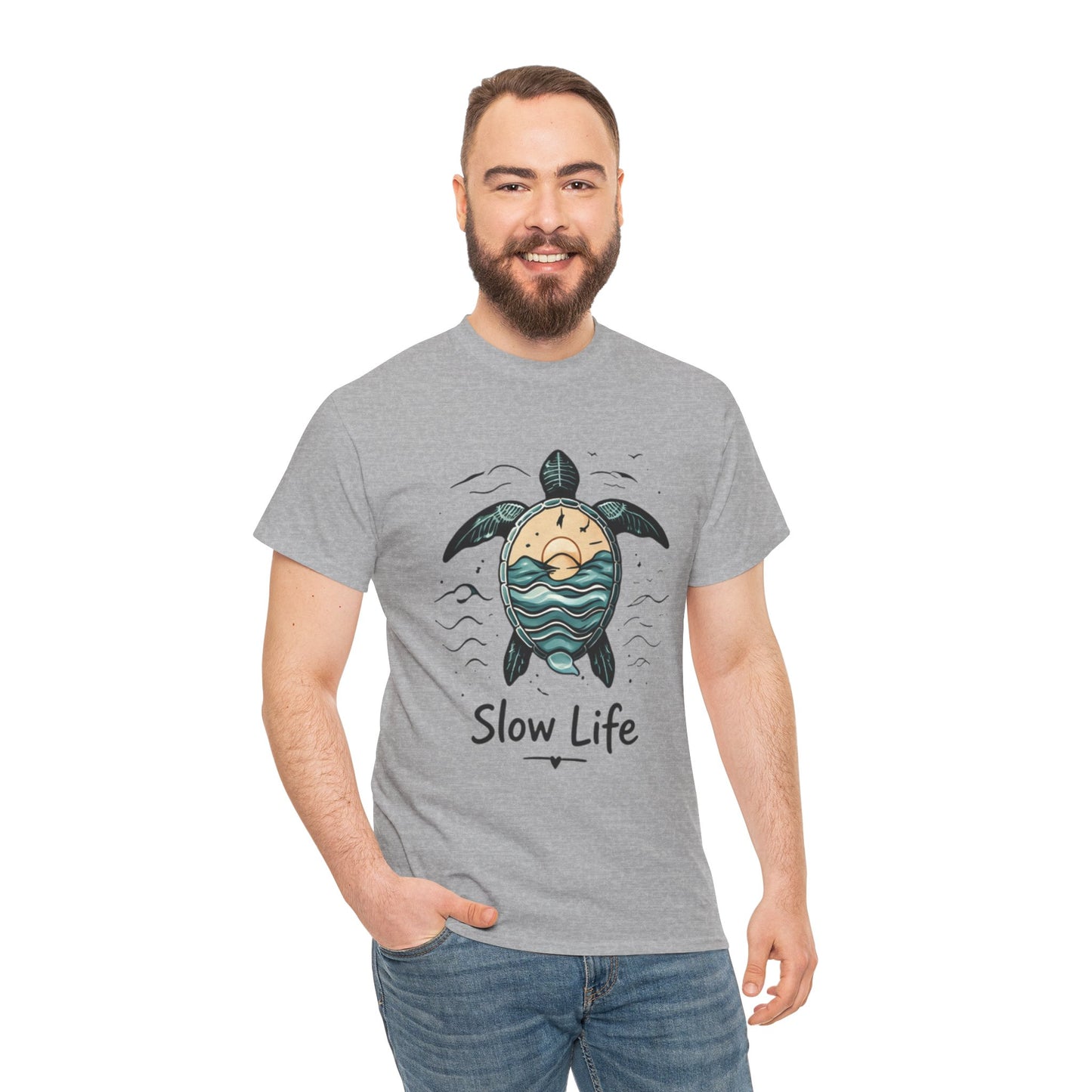 Slow Life Turtle Shirt – Aesthetic Ocean Tee for Relaxed Souls & Beach Lovers