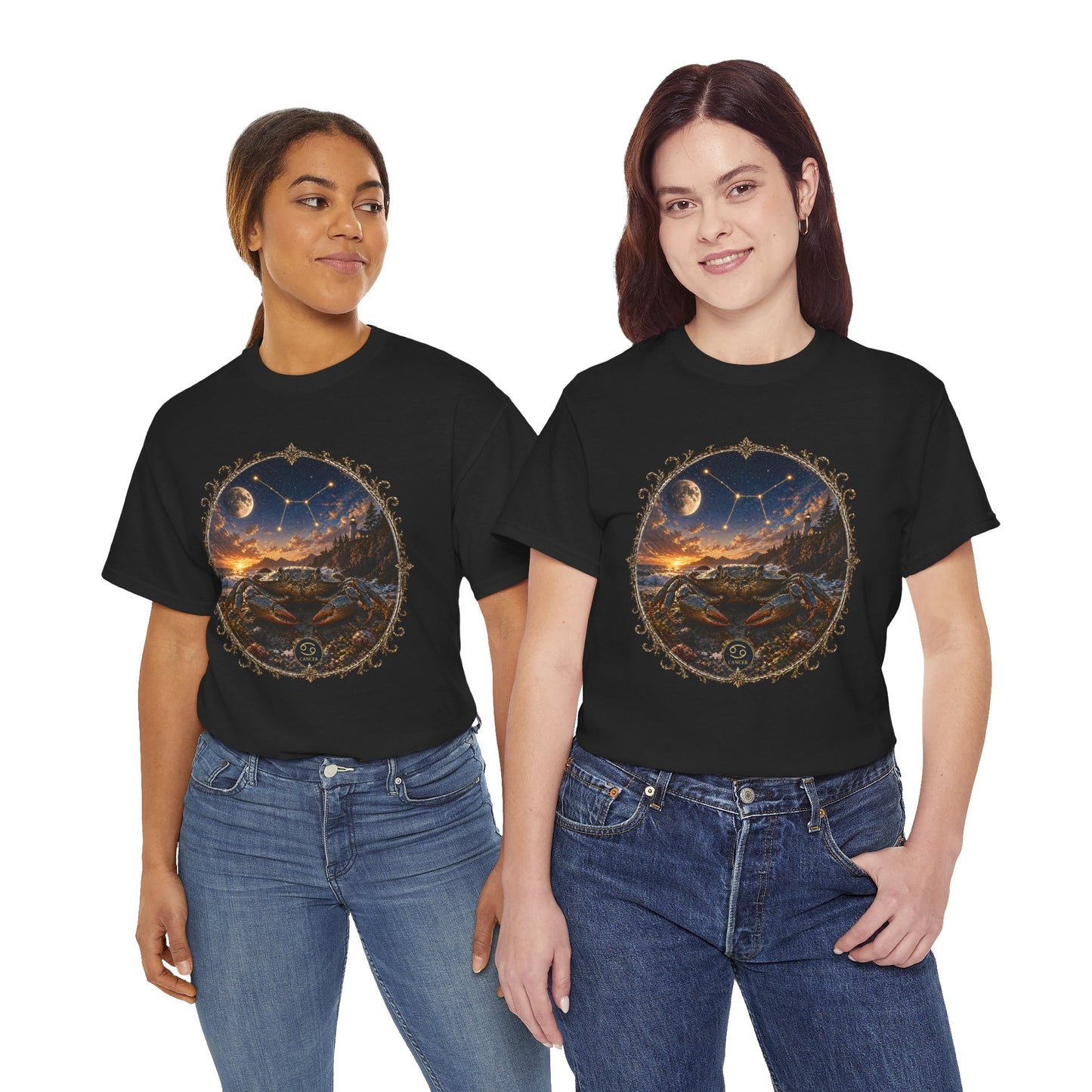 Cancer Zodiac T-Shirt – Mystic Crab Moon Design | Emotional & Cosmic Astrology Tee