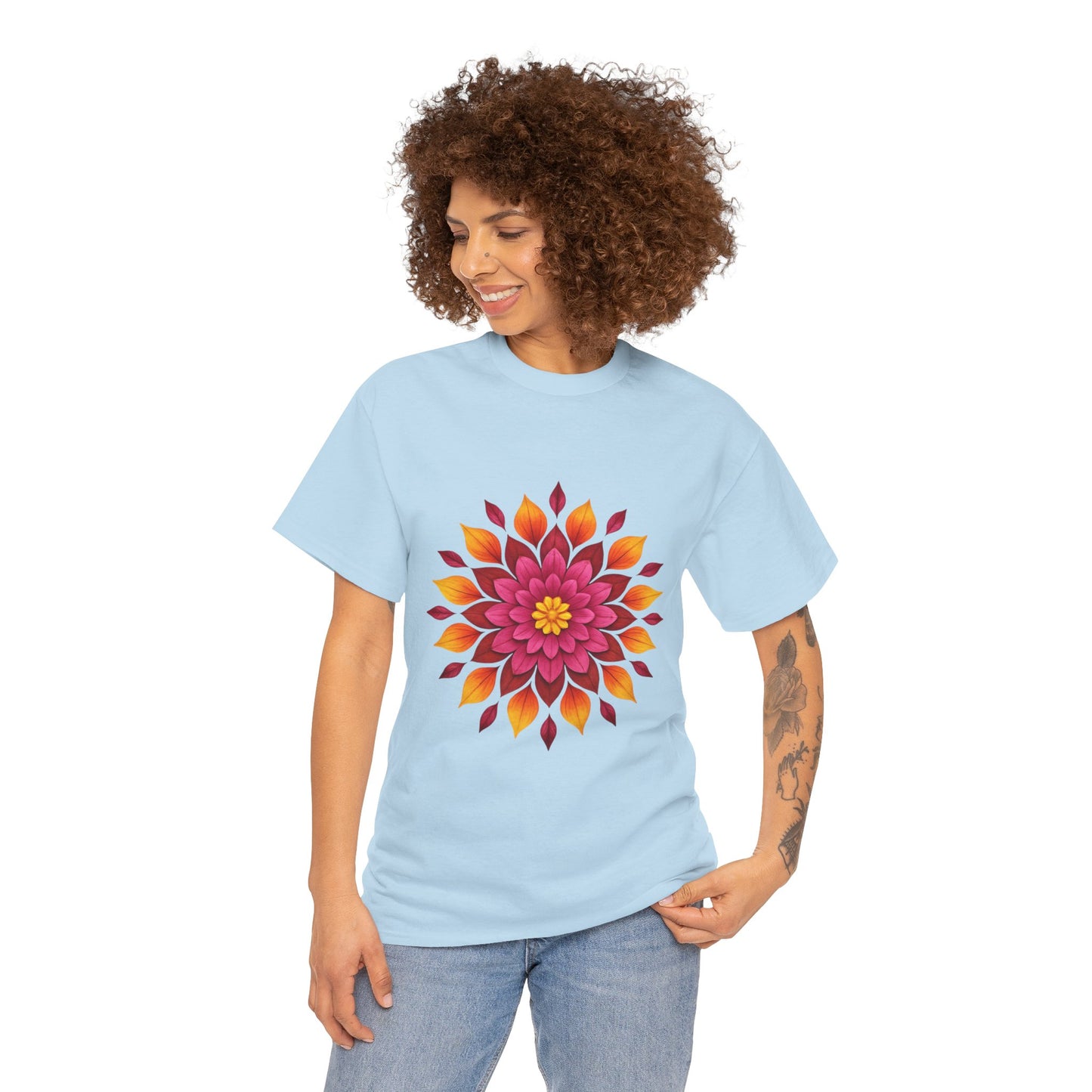 Floral Mandala T- Shirt -Boho Flower Aesthetic Tee