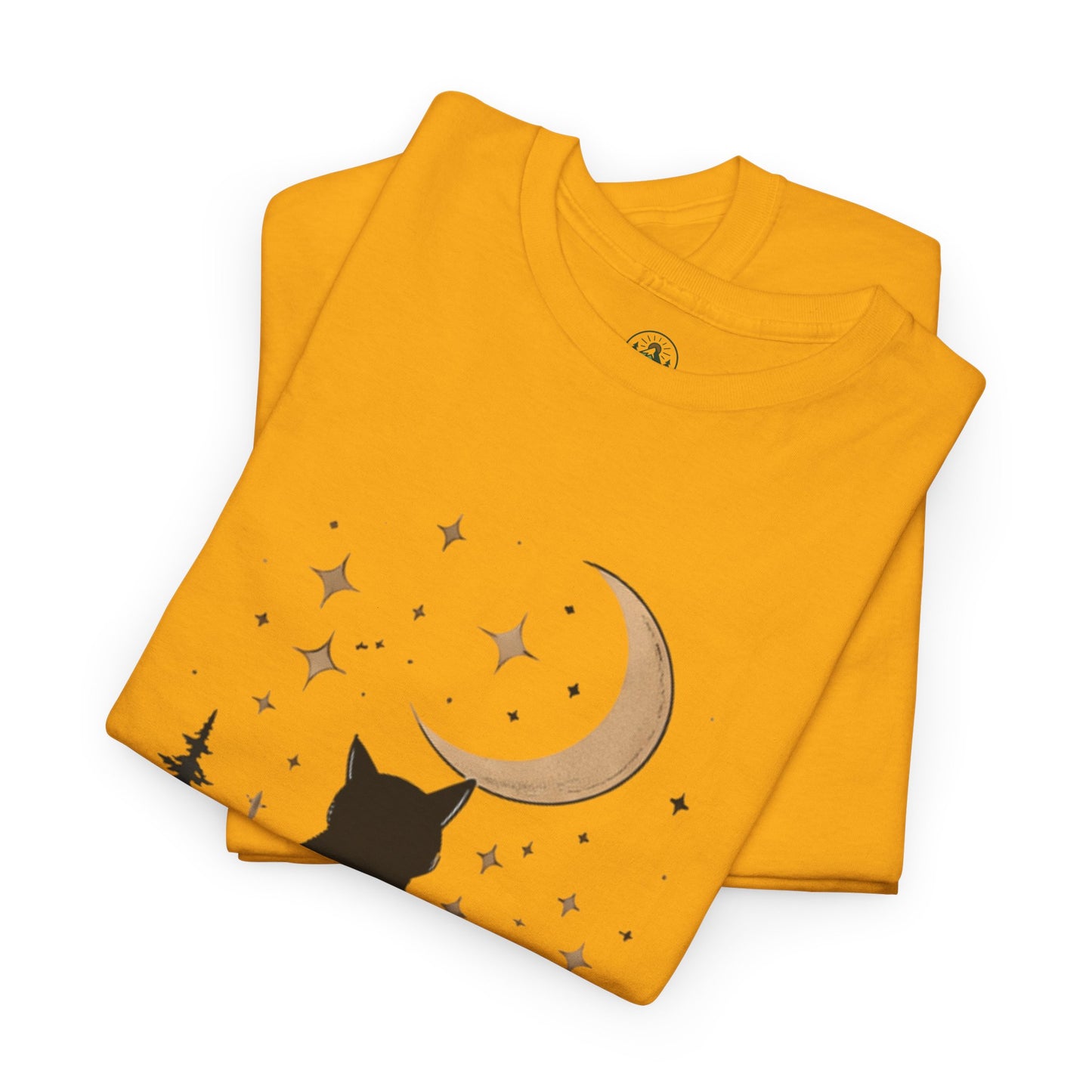 Black Cat Moon T-Shirt – Night Soul Aesthetic Tee, Minimalist Cat Lover Shirt