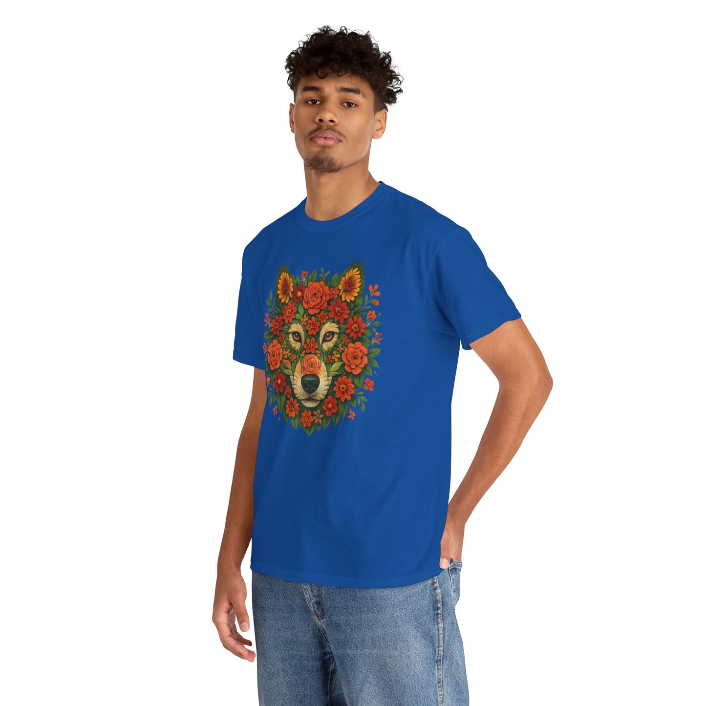 Floral Animal Portrait T-Shirt – Nature Art Aesthetic Tee