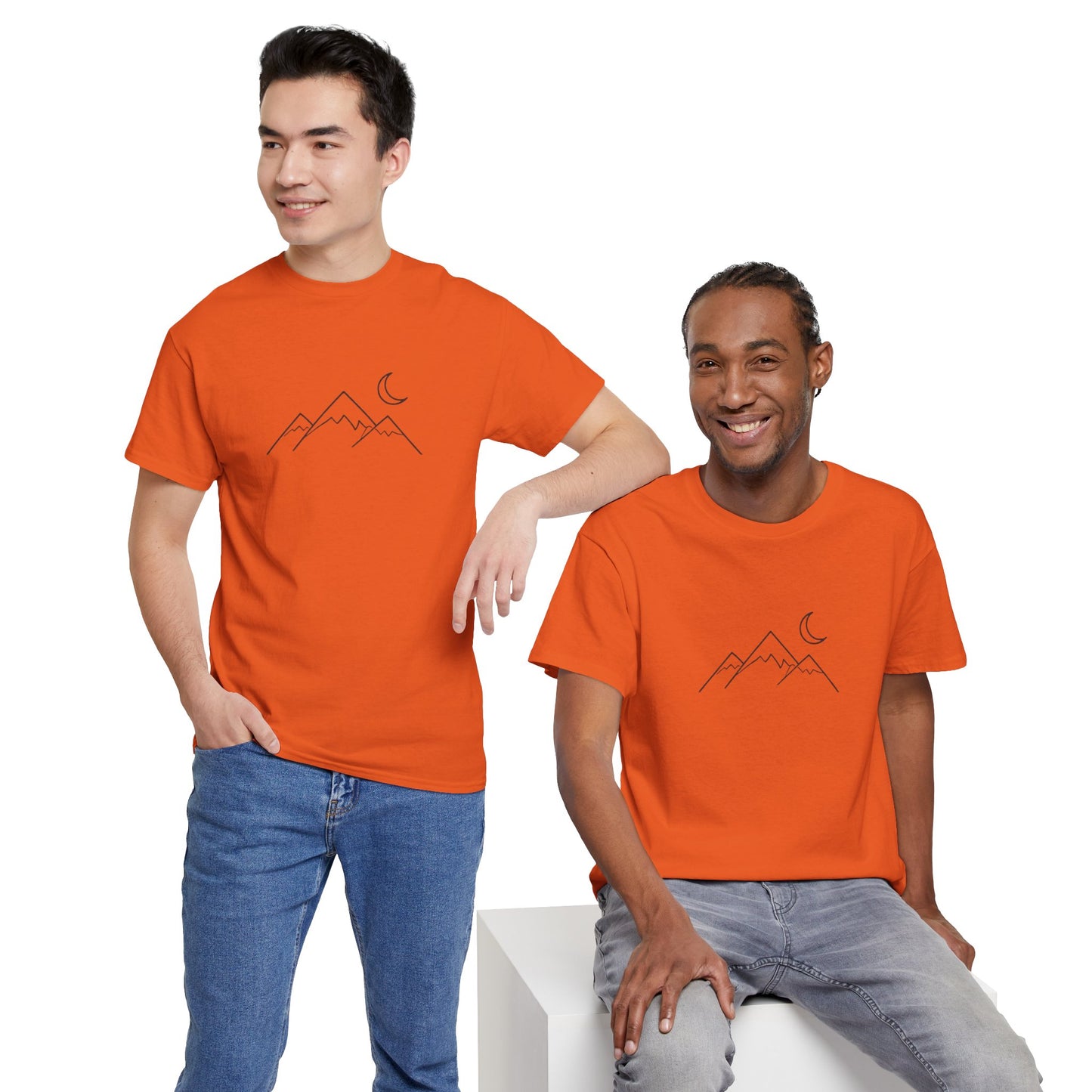 Mountain Moon T-Shirt – Minimalist Nature Night Aesthetic Tee