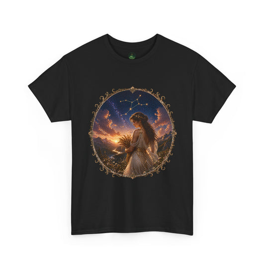 Virgo Zodiac T-Shirt – Minimalist Maiden Design | Elegant Astrology & Nature Tee