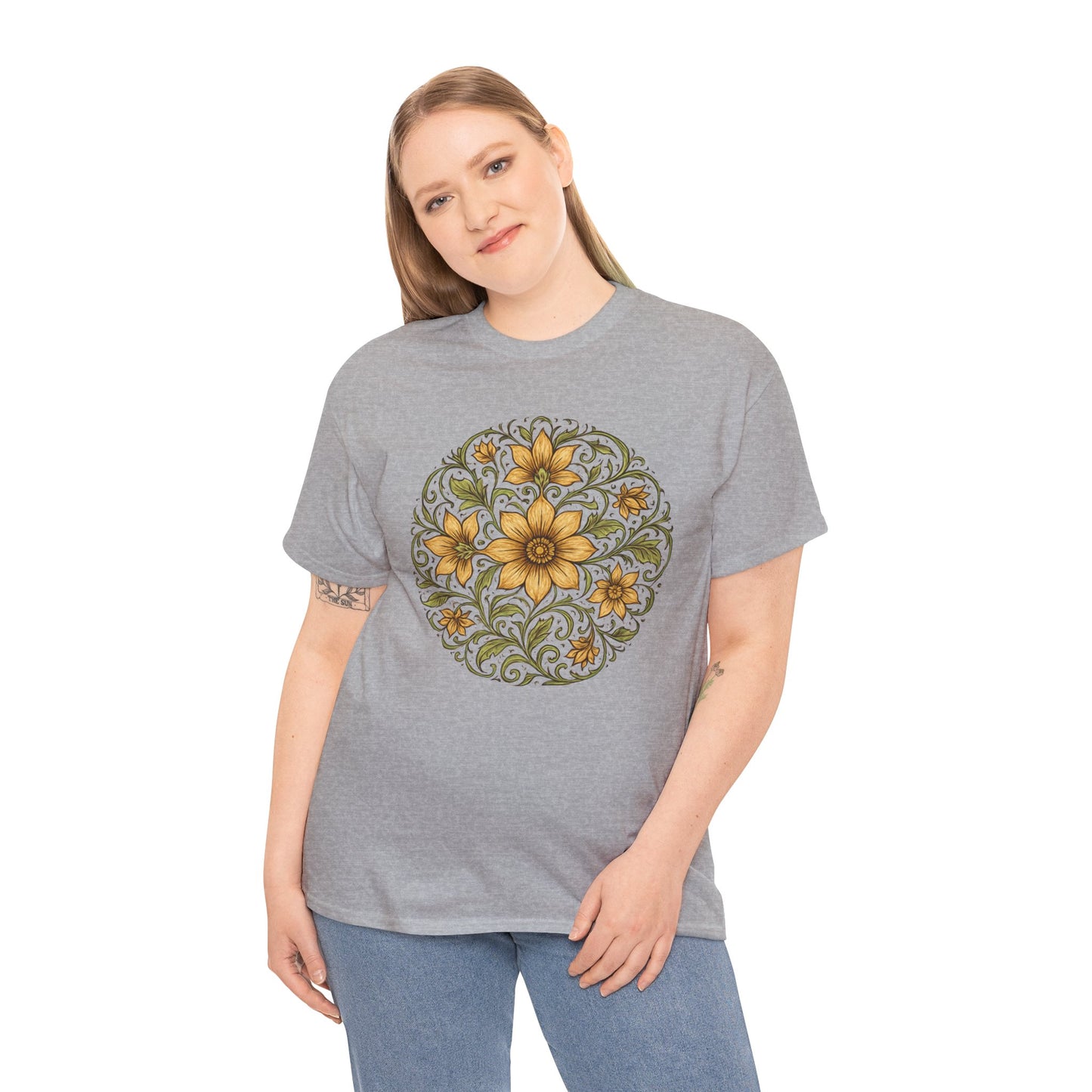 Spring Awakening Mandala T-Shirt – Boho Floral Aesthetic Tee