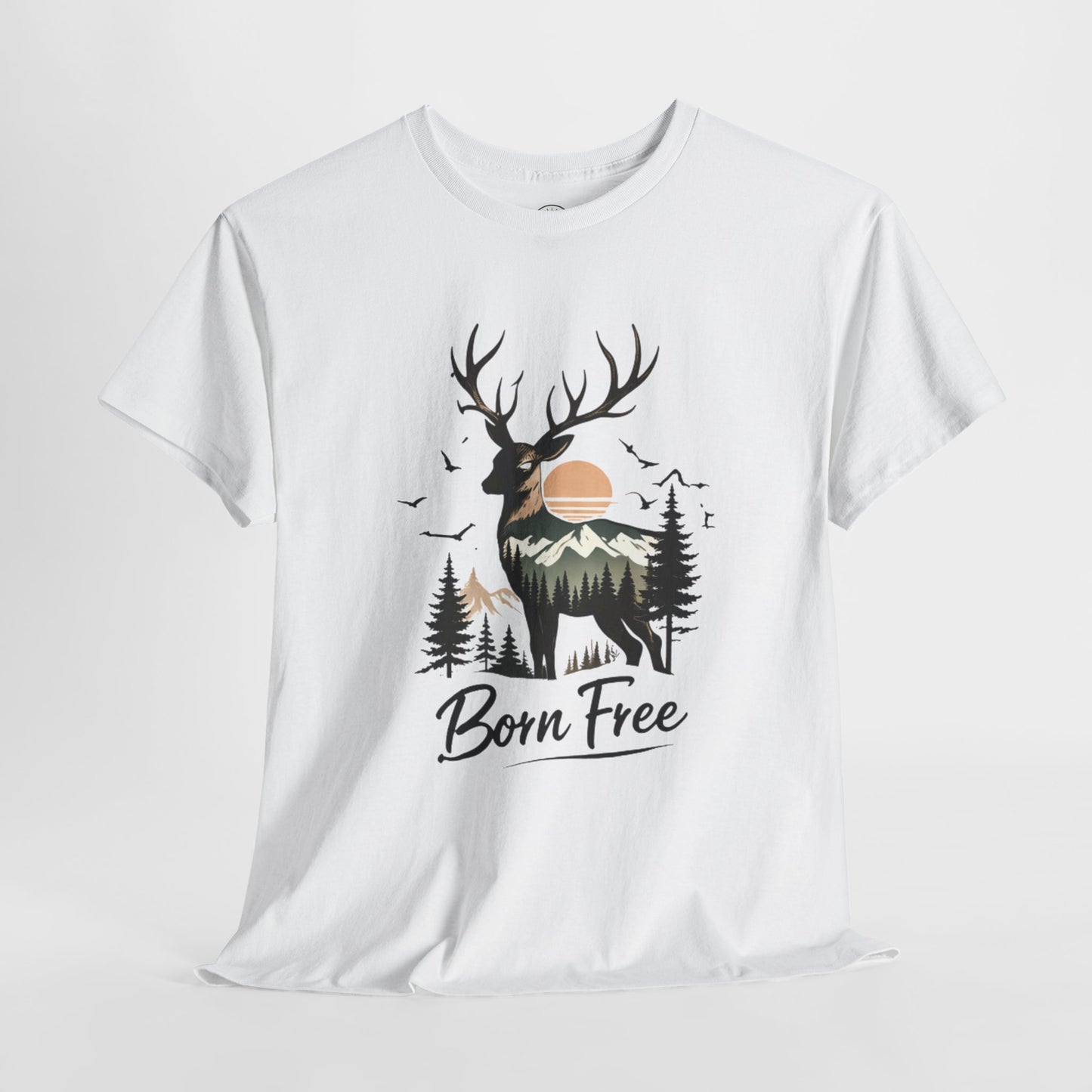 Minimalist Deer Nature T-Shirt – Forest Wildlife Graphic Tee, Calm Aesthetic Shirt