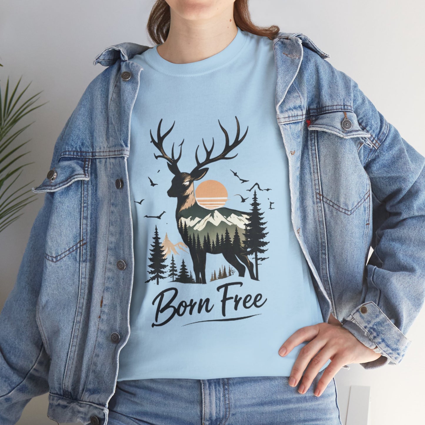 Minimalist Deer Nature T-Shirt – Forest Wildlife Graphic Tee, Calm Aesthetic Shirt