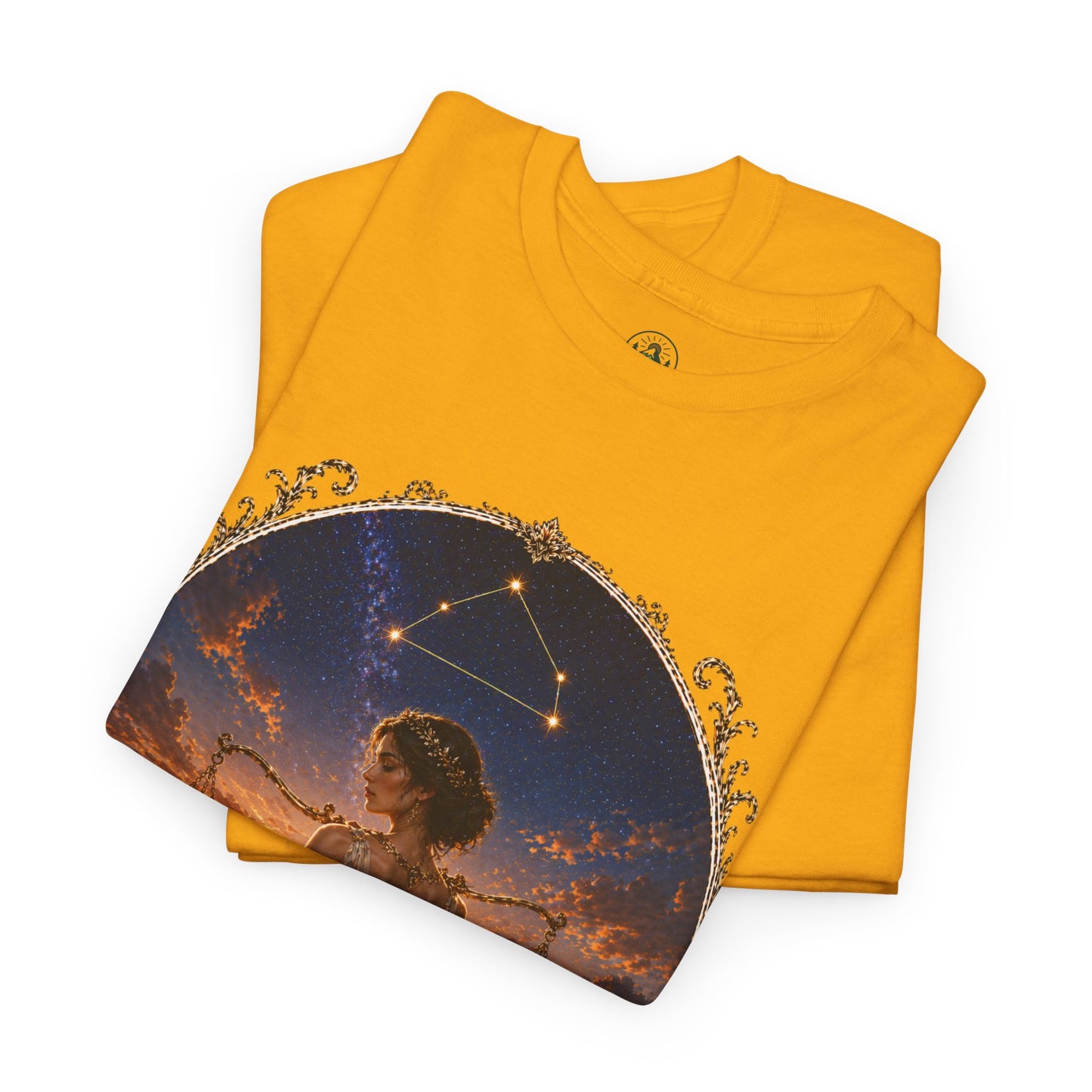 Libra Zodiac T-Shirt – Balance Scales Aesthetic Design | Elegant Astrology Tee