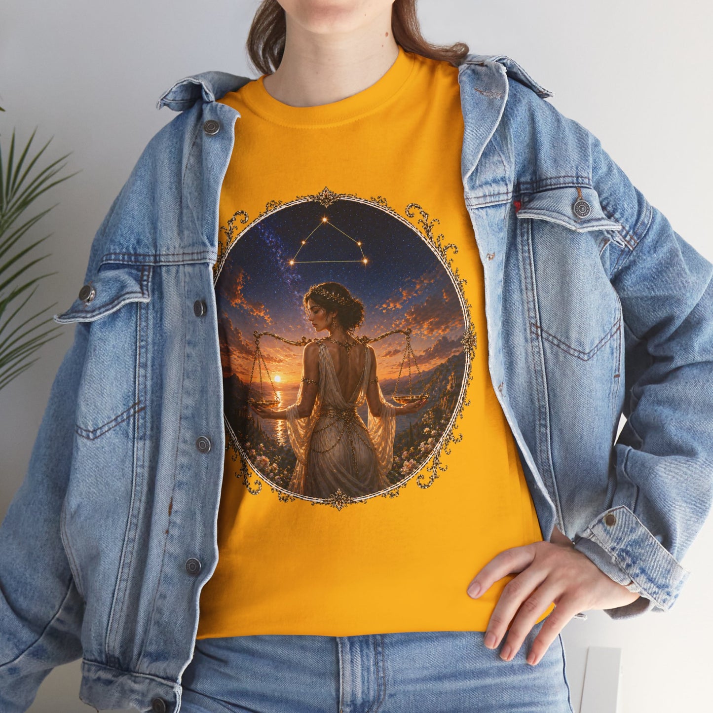 Libra Zodiac T-Shirt – Balance Scales Aesthetic Design | Elegant Astrology Tee