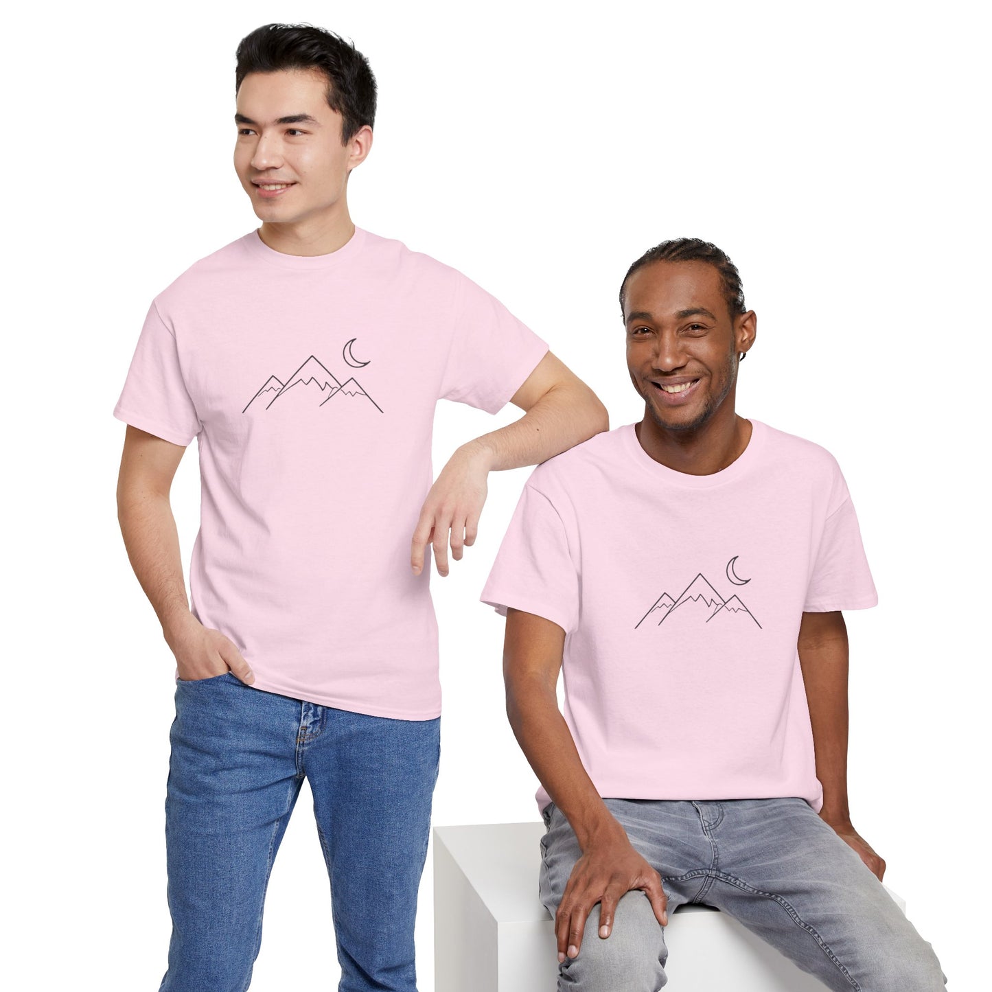 Mountain Moon T-Shirt – Minimalist Nature Night Aesthetic Tee