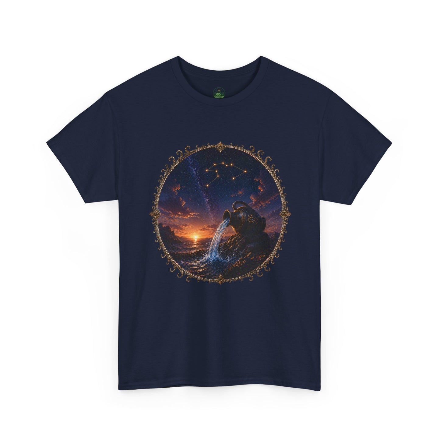 Aquarius Zodiac T-Shirt – Water Bearer Cosmic Design | Unique & Visionary Astrology Tee