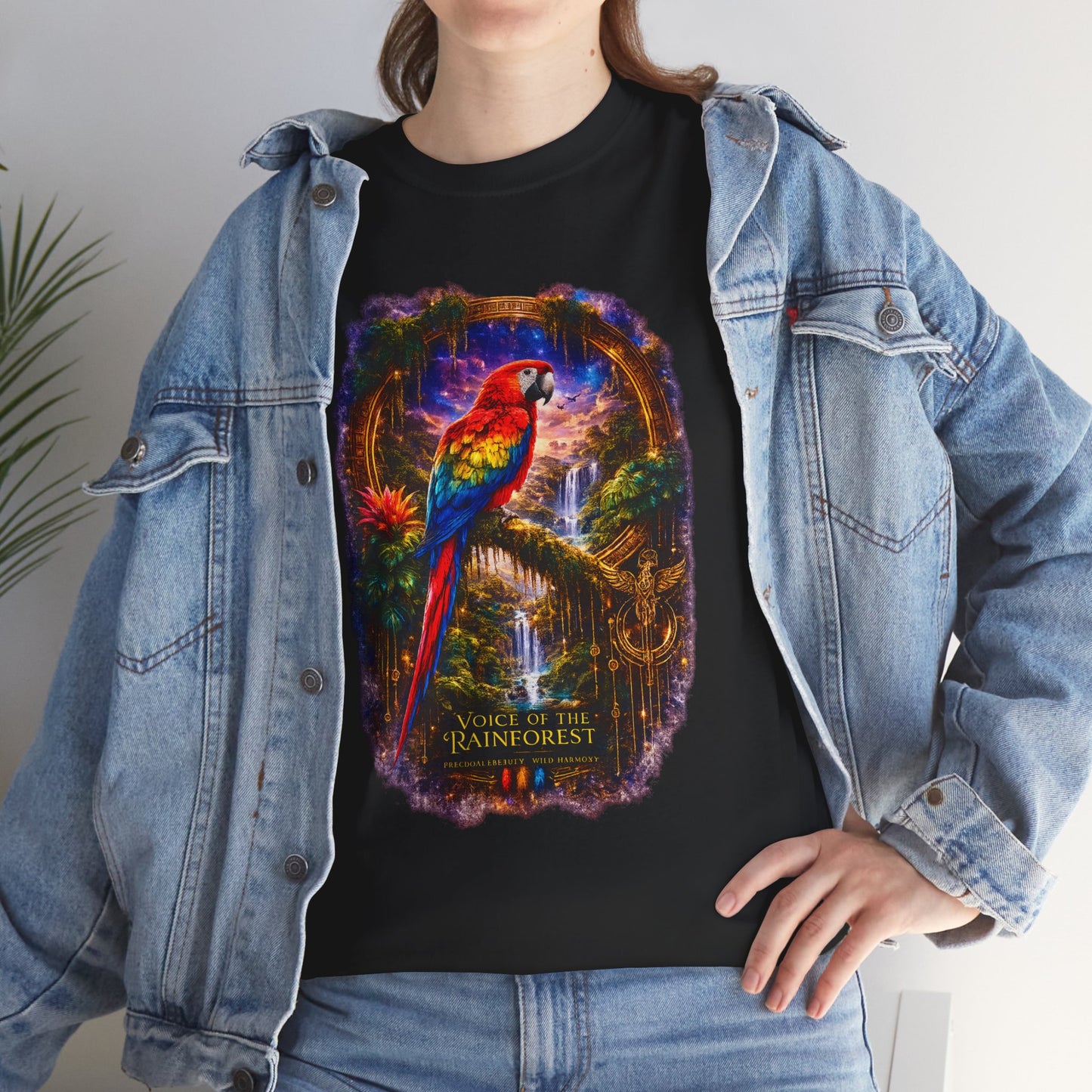 Scarlet Macaw T-Shirt – Tropical Rainforest Cosmic Design | Exotic Bird Wildlife Tee