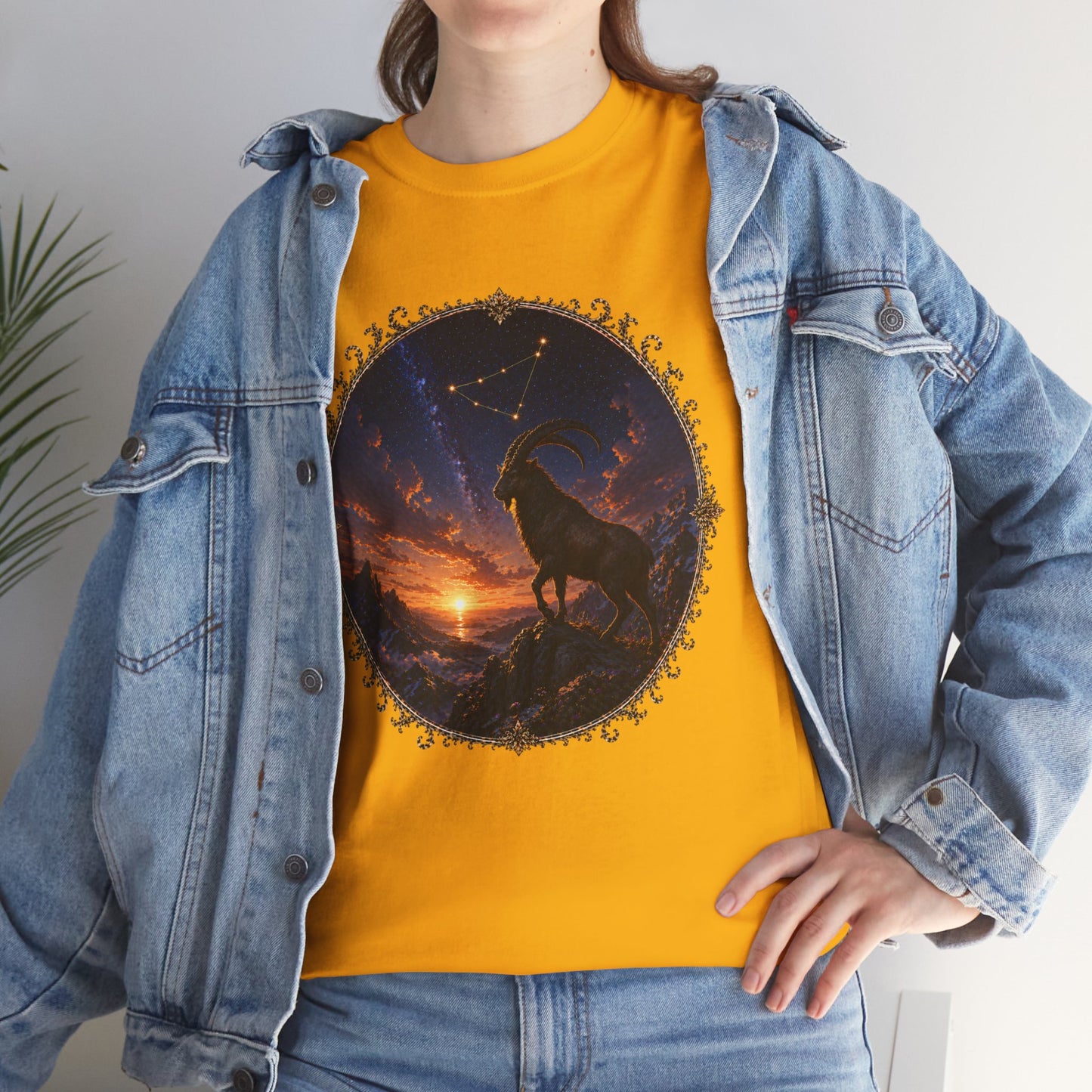 Capricorn Zodiac T-Shirt – Mountain Goat Ambition Design | Minimal Power Astrology Tee