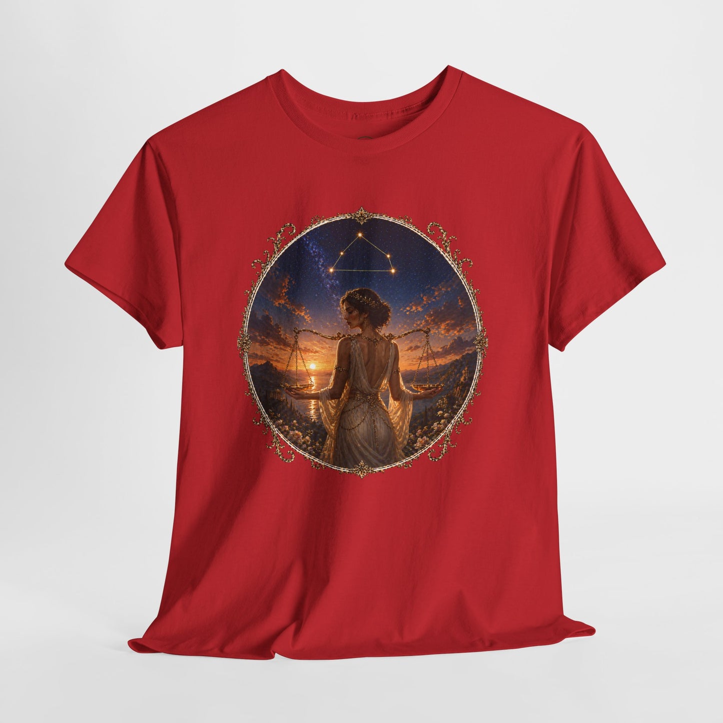 Libra Zodiac T-Shirt – Balance Scales Aesthetic Design | Elegant Astrology Tee