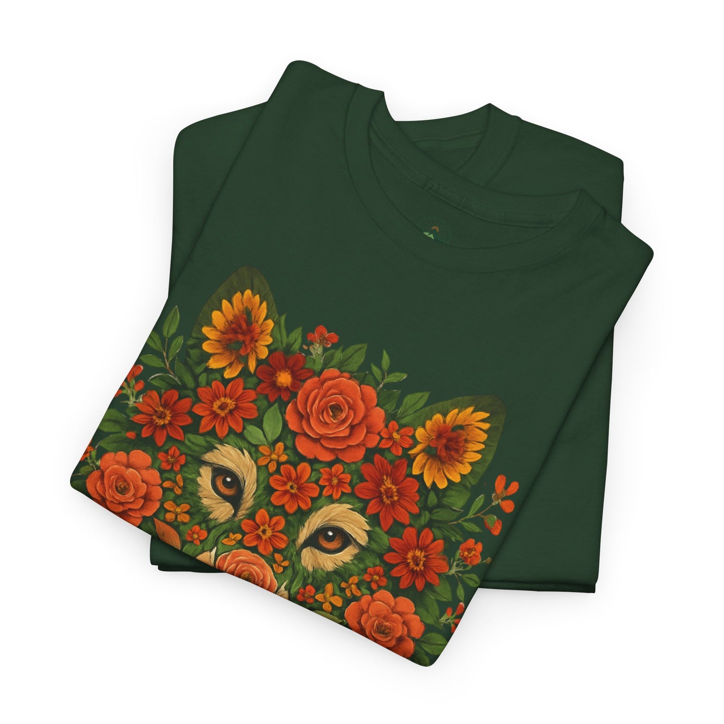 Floral Animal Portrait T-Shirt – Nature Art Aesthetic Tee