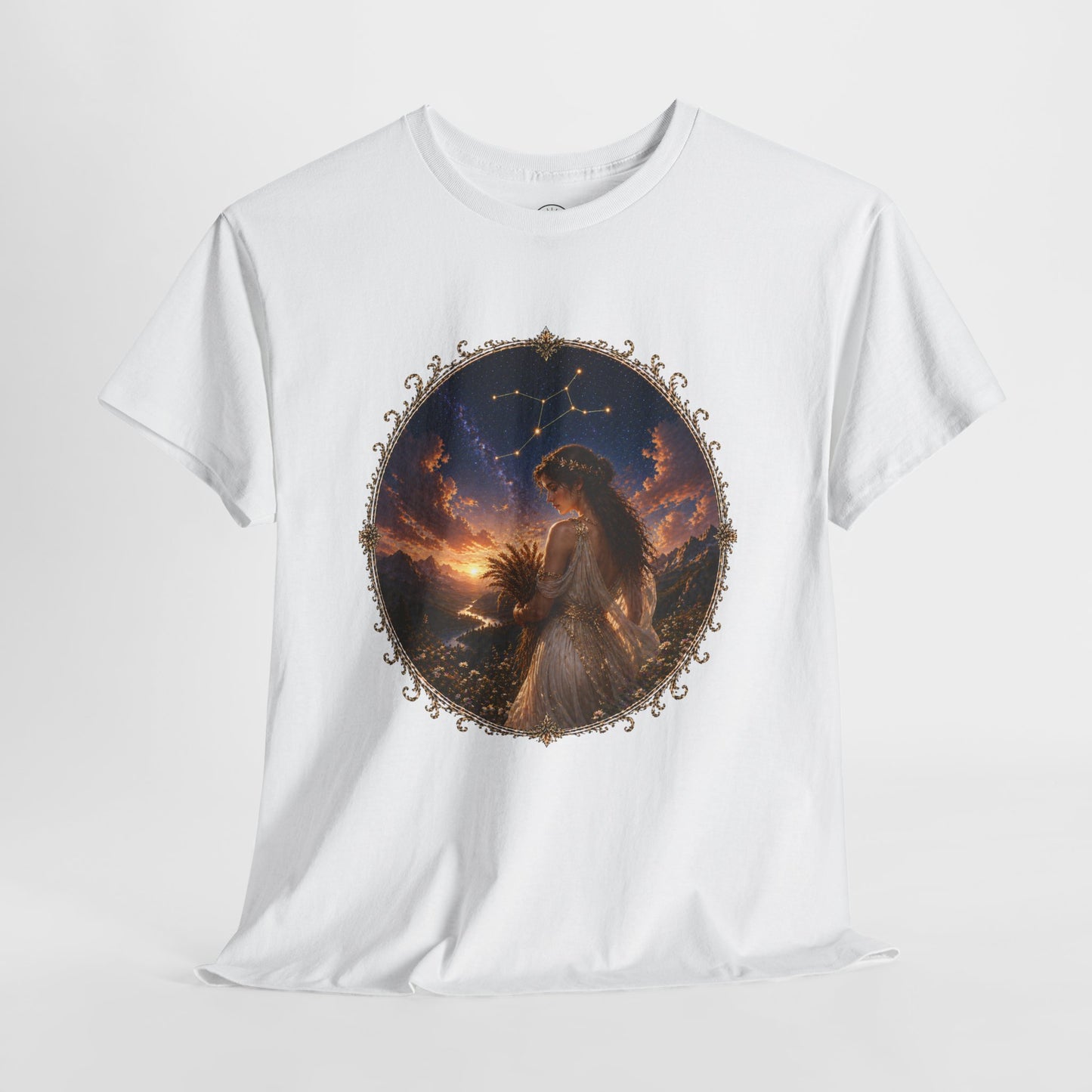 Virgo Zodiac T-Shirt – Minimalist Maiden Design | Elegant Astrology & Nature Tee