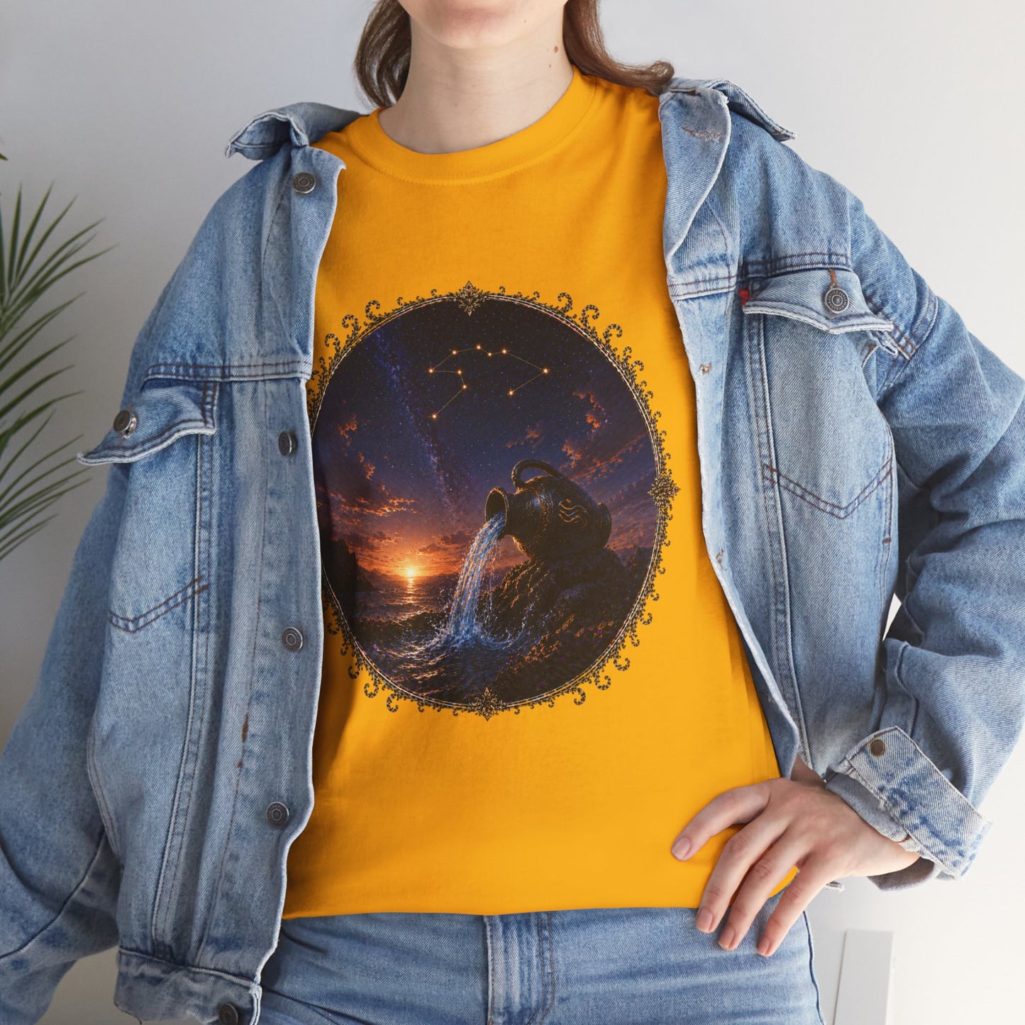 Aquarius Zodiac T-Shirt – Water Bearer Cosmic Design | Unique & Visionary Astrology Tee