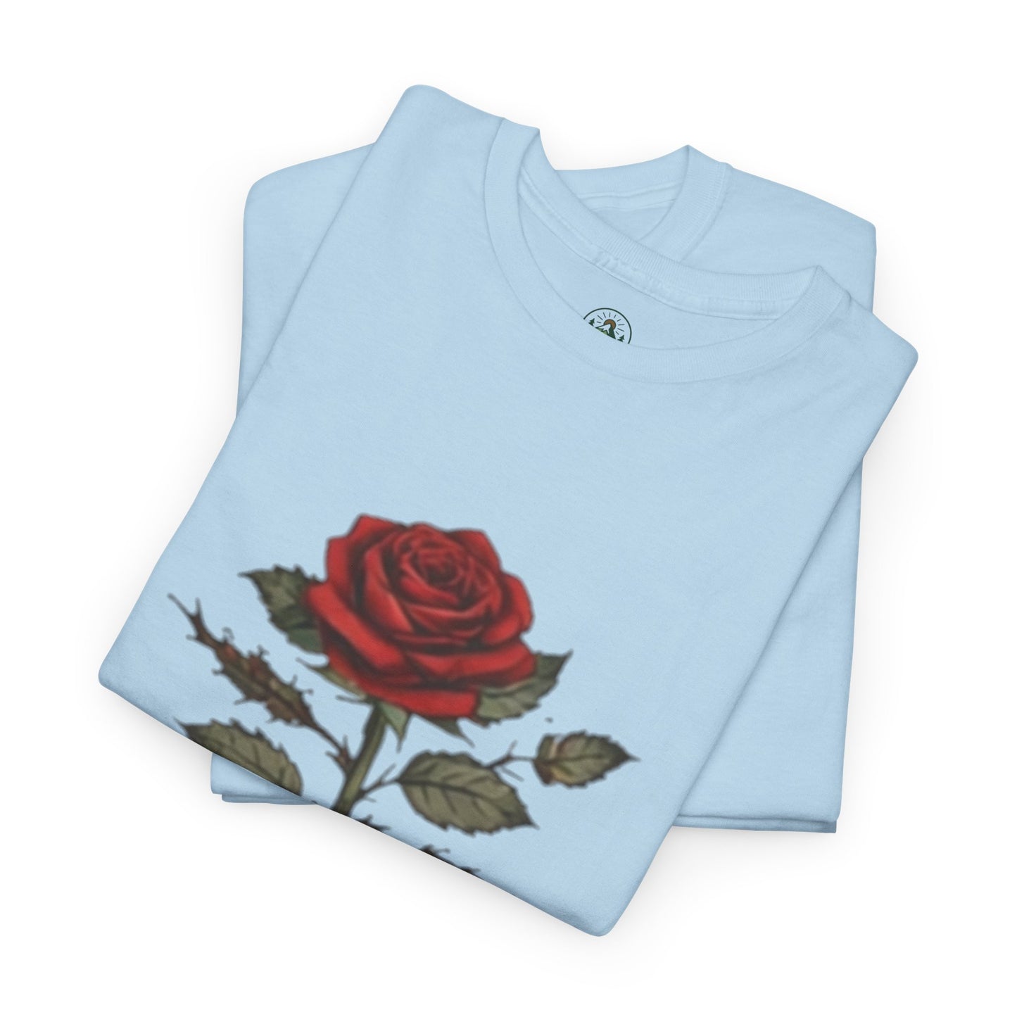 Thorns & Beauty Rose T-Shirt – Minimalist Floral Graphic Tee, Aesthetic Rose Design, Elegant Botanical Shirt
