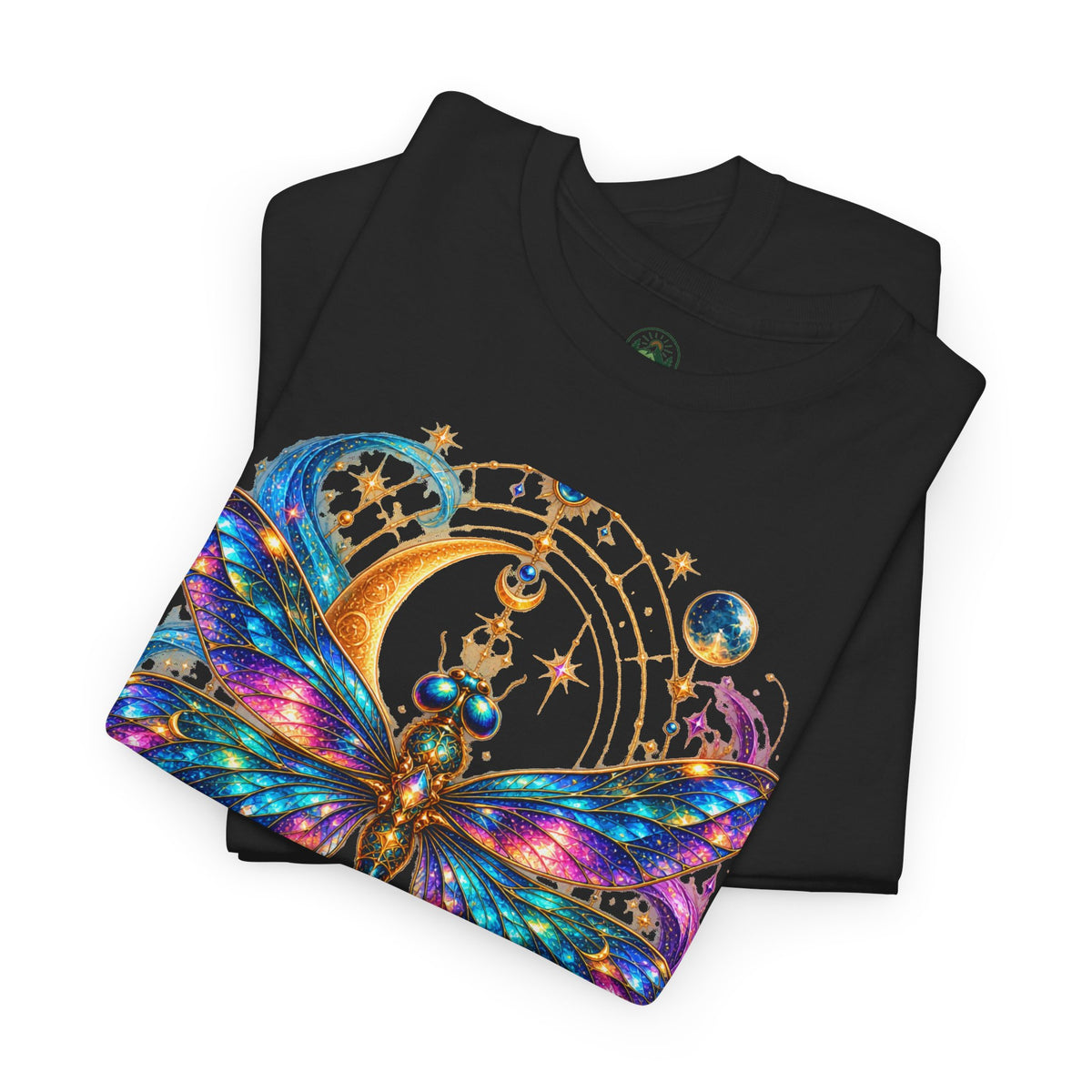 Celestial Dragonfly T-Shirt – Moon & Wildflower Nature Tee