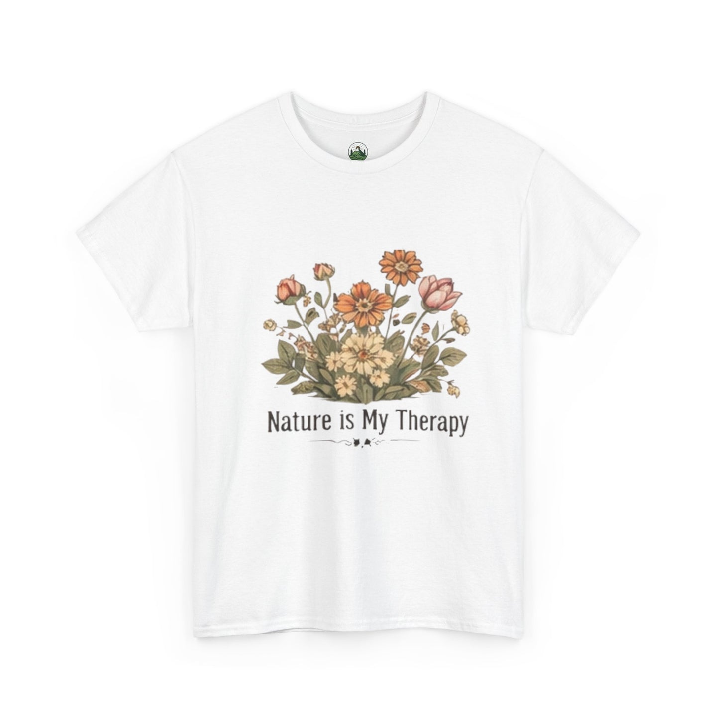 Nature Is My Therapy T-Shirt - Minimalist Floral Design Tee