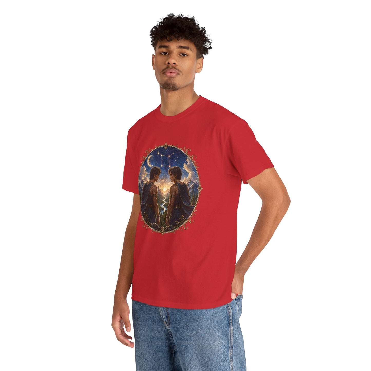 Gemini Zodiac T-Shirt – Dual Energy Twins Design | Astrology & Cosmic Nature Tee