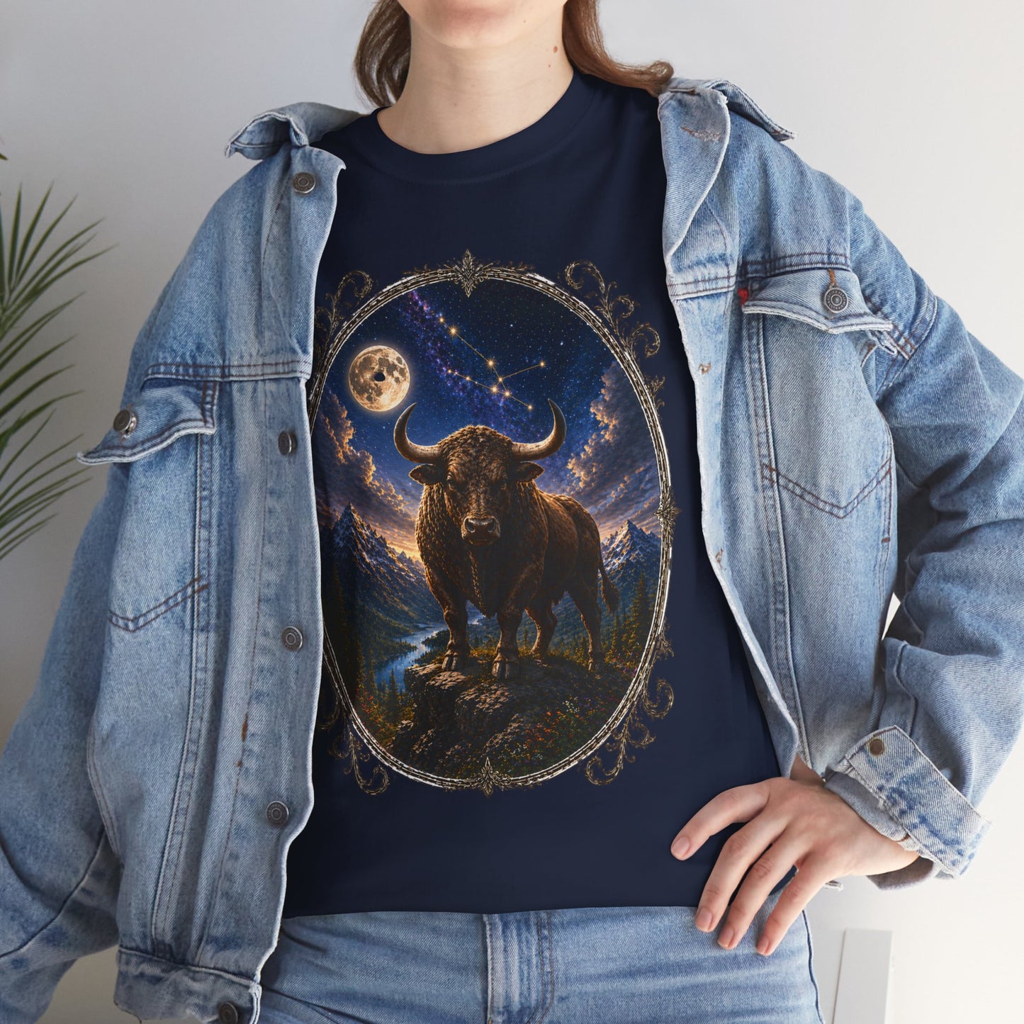 Taurus Zodiac T-Shirt – Mystic Bull Night Design | Nature & Astrology Tee