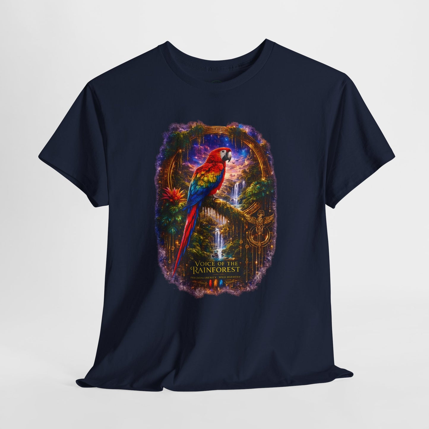 Scarlet Macaw T-Shirt – Tropical Rainforest Cosmic Design | Exotic Bird Wildlife Tee