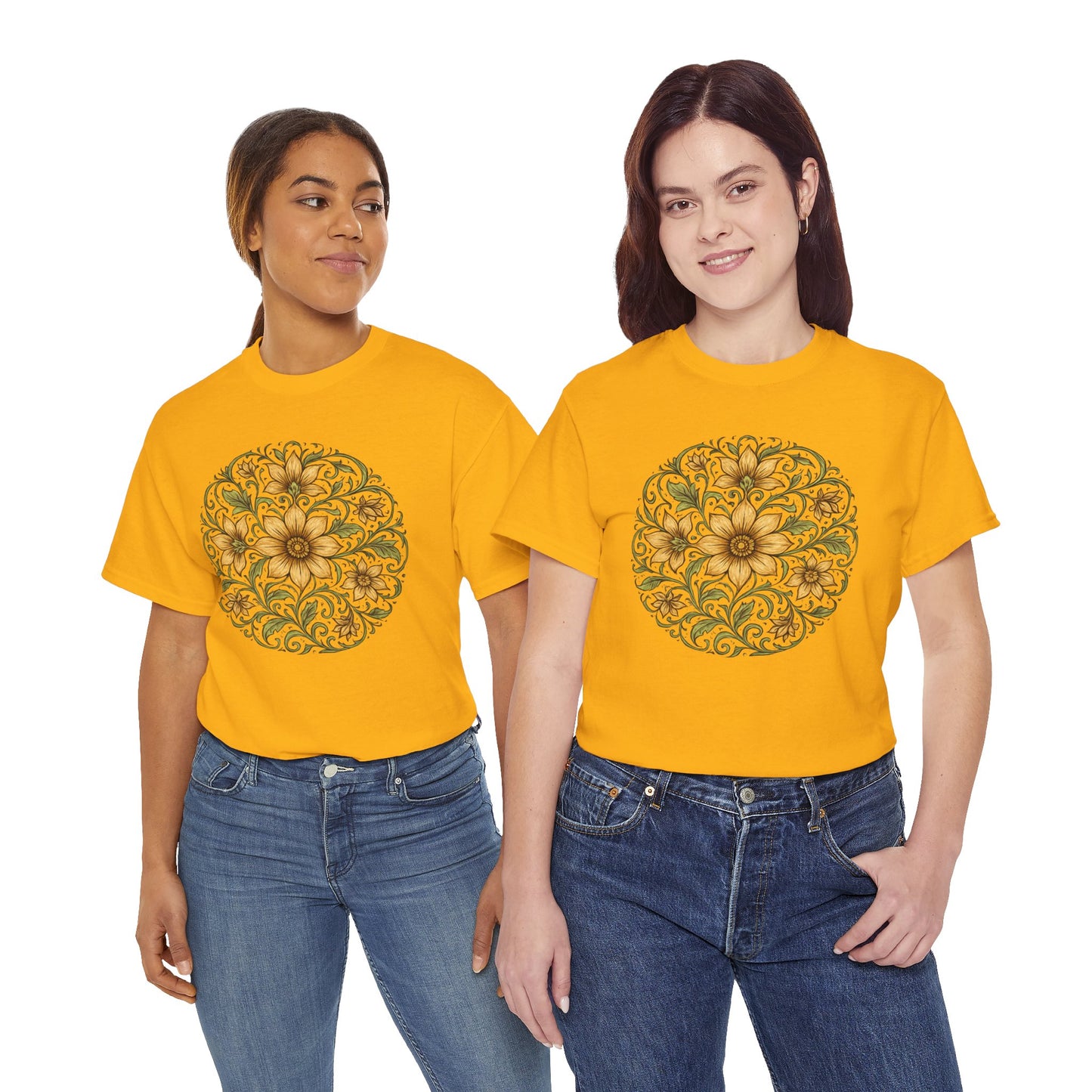 Spring Awakening Mandala T-Shirt – Boho Floral Aesthetic Tee