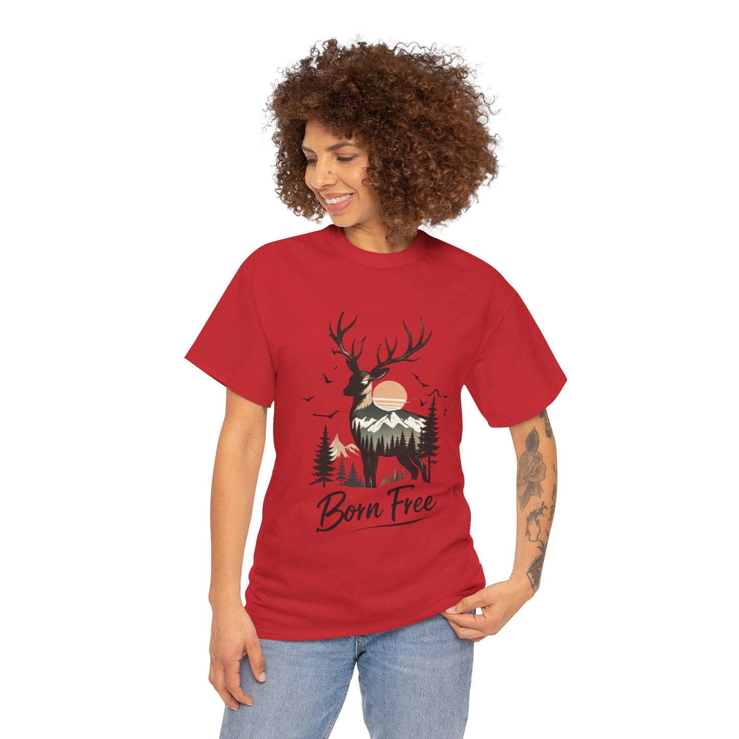 Minimalist Deer Nature T-Shirt – Forest Wildlife Graphic Tee, Calm Aesthetic Shirt