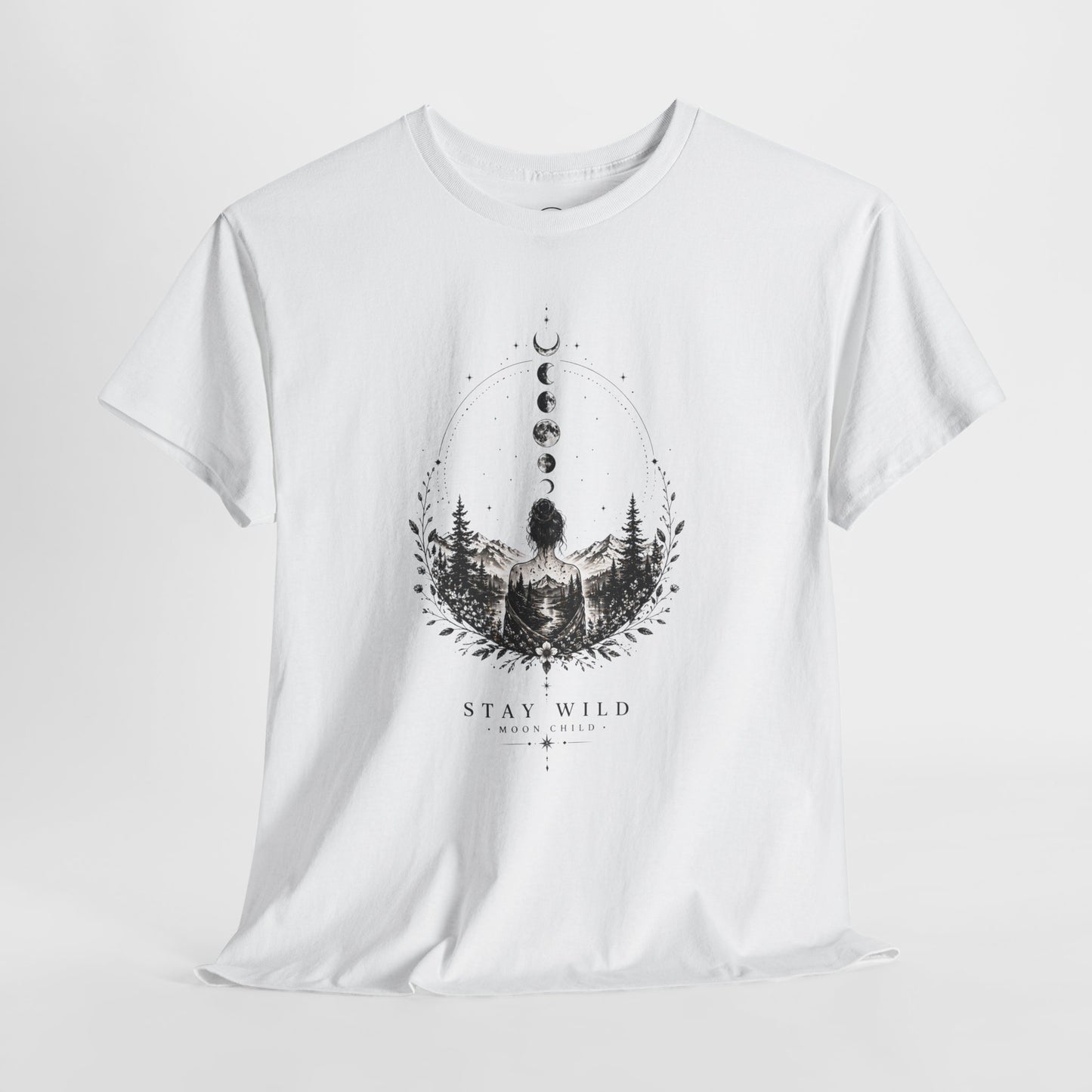 Minimalist Mystic Nature T-Shirt – Abstract Ink Art Design | Calm Aesthetic Tee