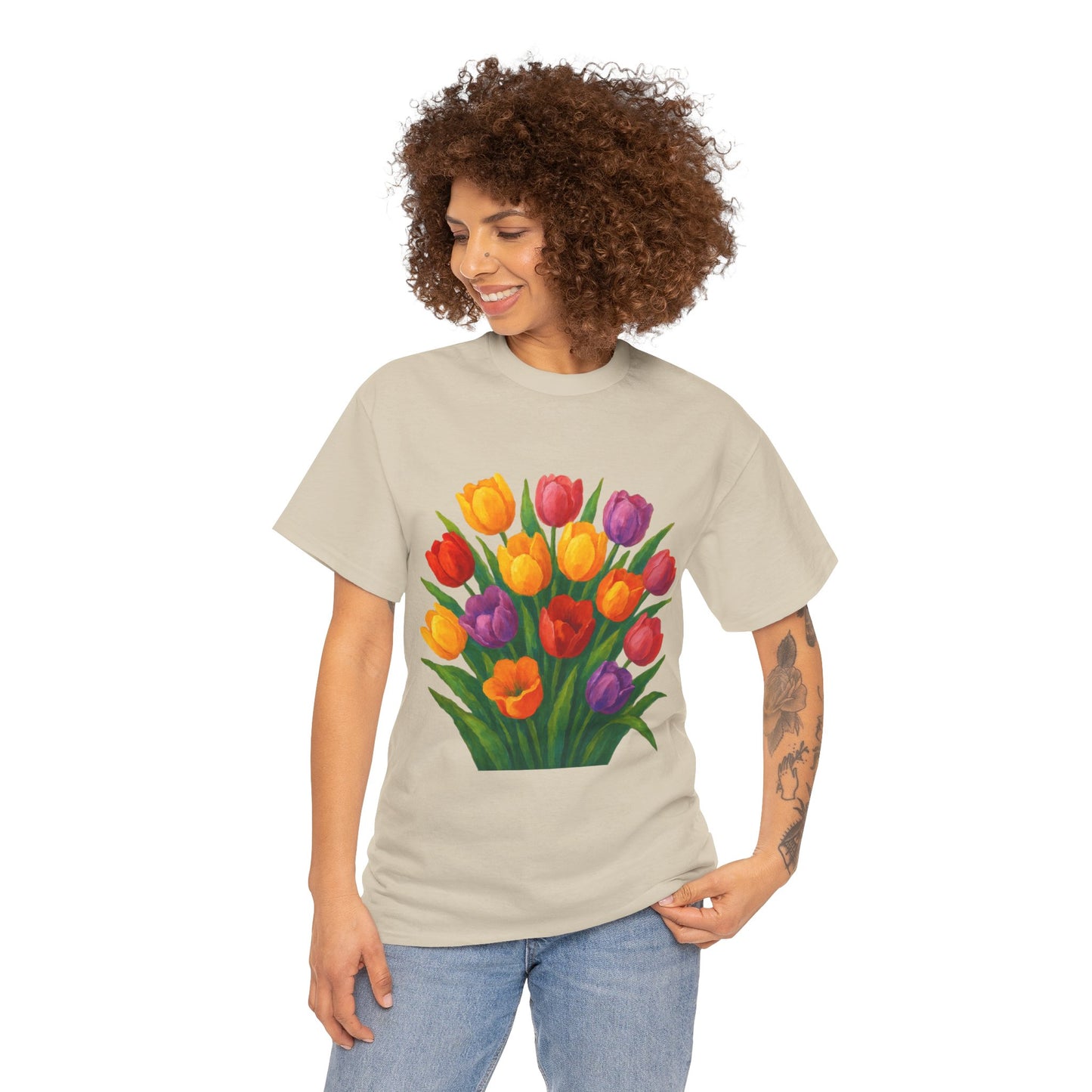 Spring Tulip Flower T- SHIRT - Vibrant Floral Aesthetic Tee