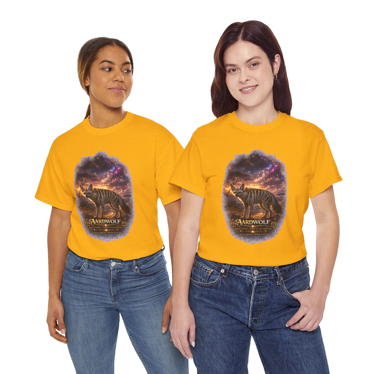 Aardwolf T-Shirt – Mystic Night Wildlife Design | Rare Cosmic Animal Graphic Tee